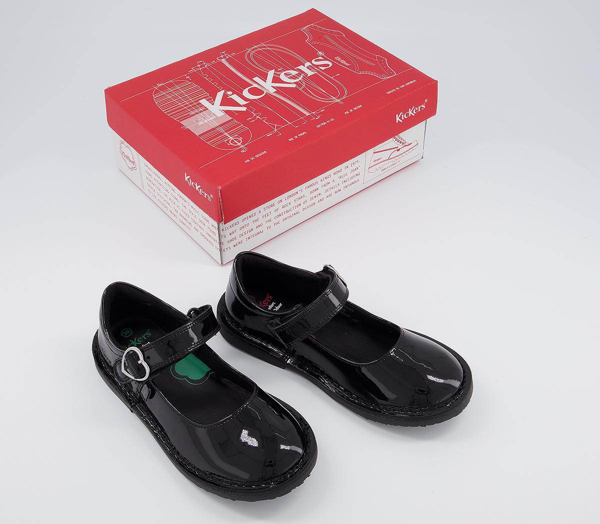 KickersAdlar Heart Infant Shoes KickersAdlar Heart Infant ShoesBlack Patent Leather