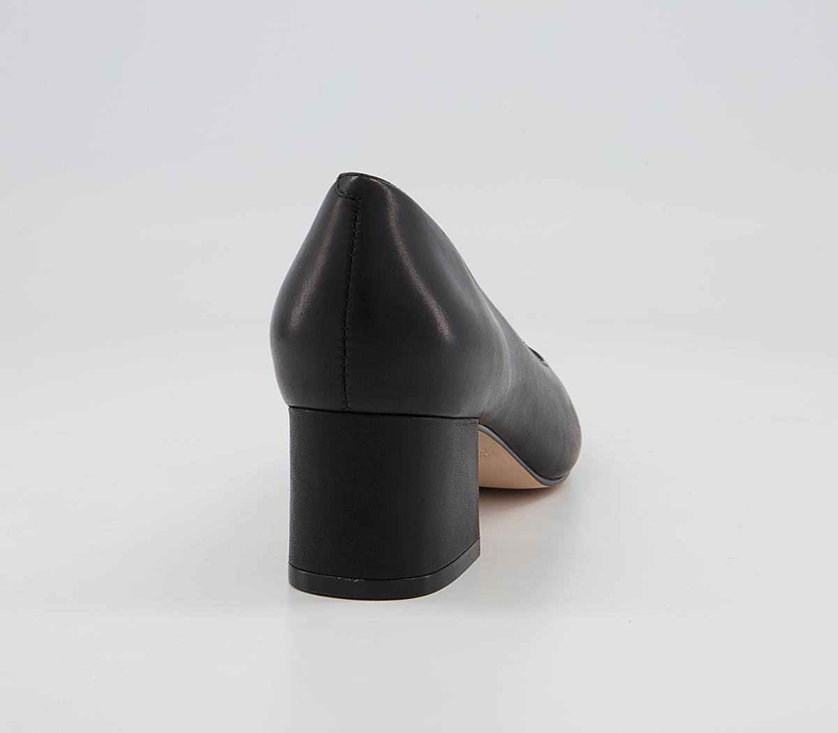 Office Mindy Toe Cap Low Point Heels Office Mindy Toe Cap Low Point Heels Black Leather With Patent Toe Cap