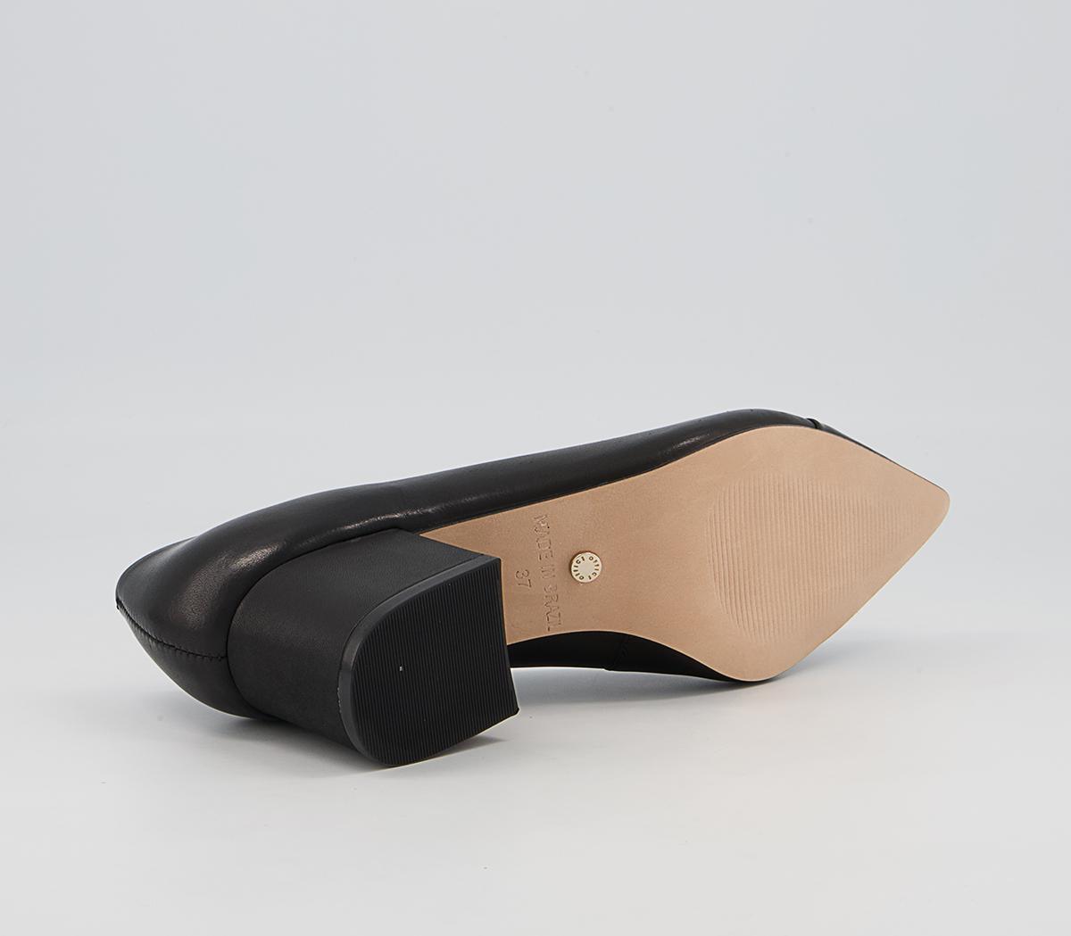 Office Mindy Toe Cap Low Point Heels Office Mindy Toe Cap Low Point Heels Black Leather With Patent Toe Cap