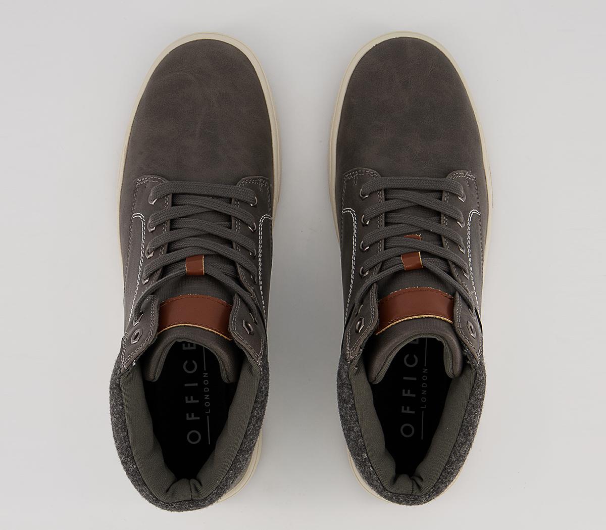 Office Croydon Smart Casual Mid Top Sneakers Office Croydon Smart Casual Mid Top Sneakers Grey