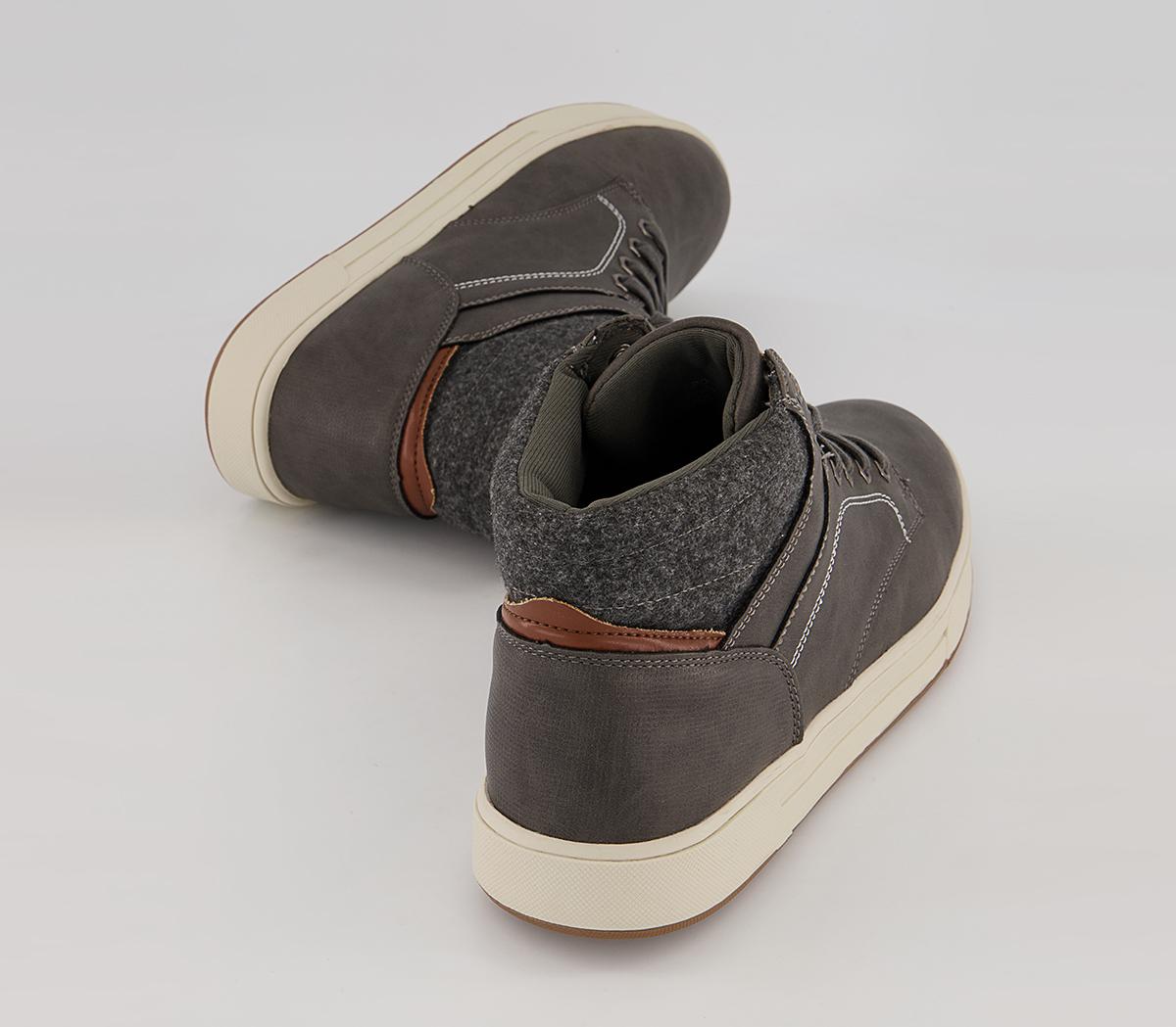 Office Croydon Smart Casual Mid Top Sneakers Office Croydon Smart Casual Mid Top Sneakers Grey