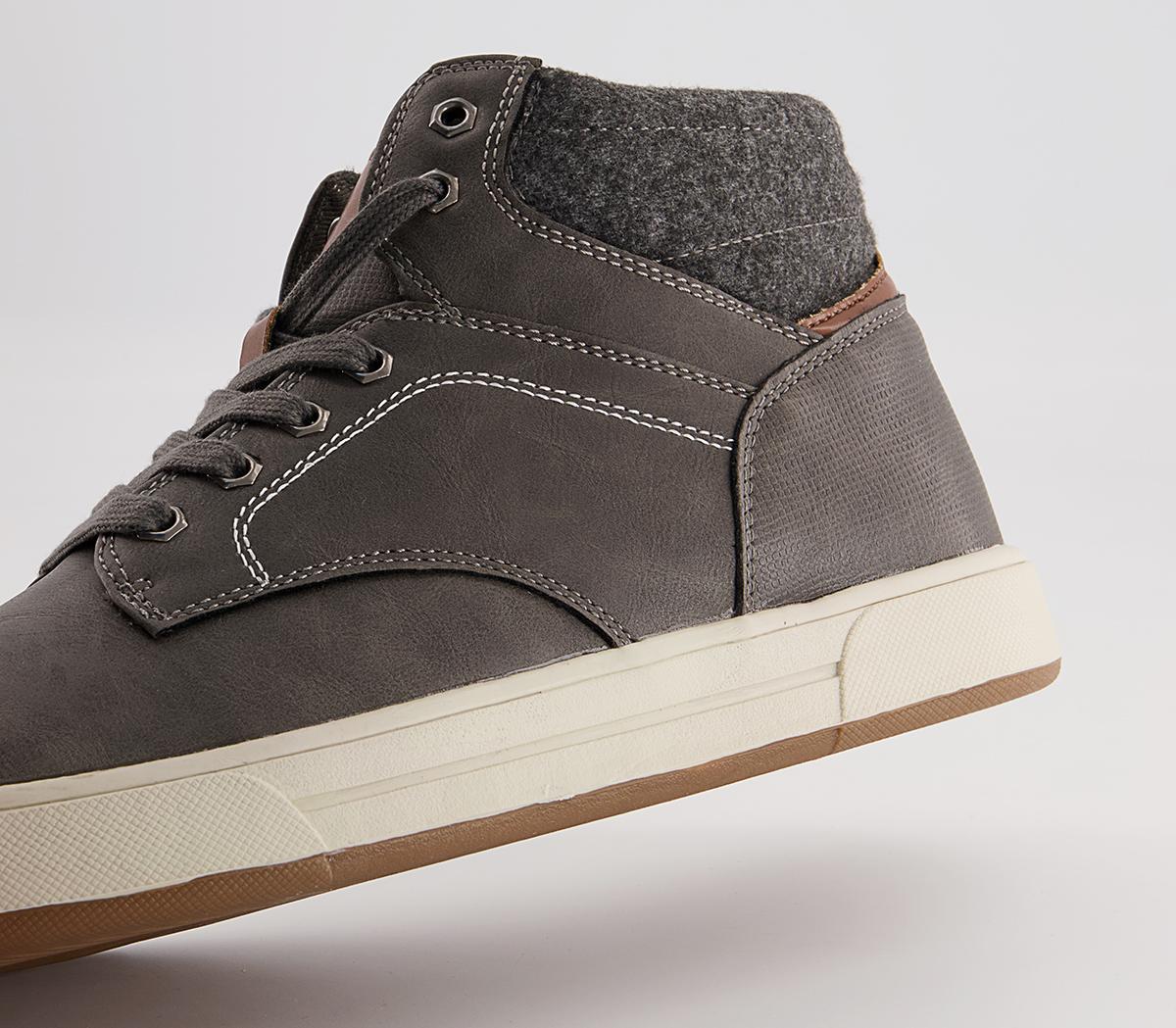 Office Croydon Smart Casual Mid Top Sneakers Office Croydon Smart Casual Mid Top Sneakers Grey