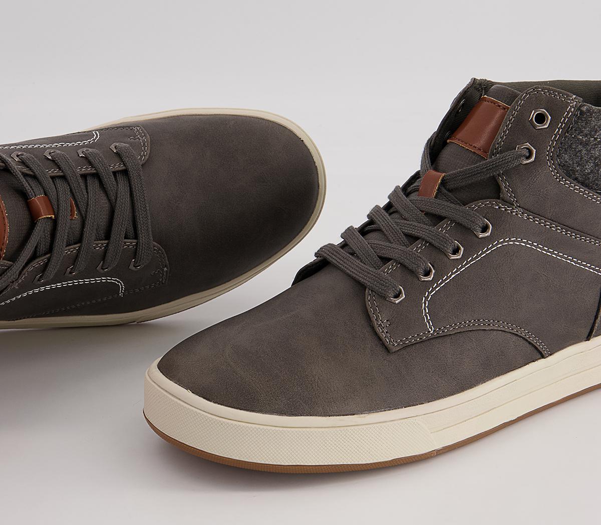 Office Croydon Smart Casual Mid Top Sneakers Office Croydon Smart Casual Mid Top Sneakers Grey