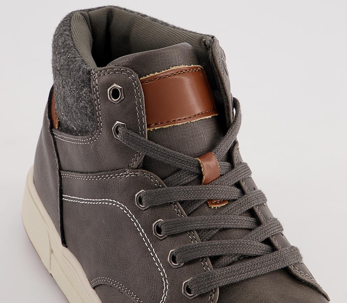 Office Croydon Smart Casual Mid Top Sneakers Office Croydon Smart Casual Mid Top Sneakers Grey