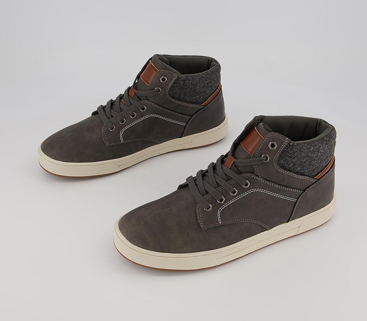 Office Croydon Smart Casual Mid Top Sneakers Office Croydon Smart Casual Mid Top Sneakers Grey