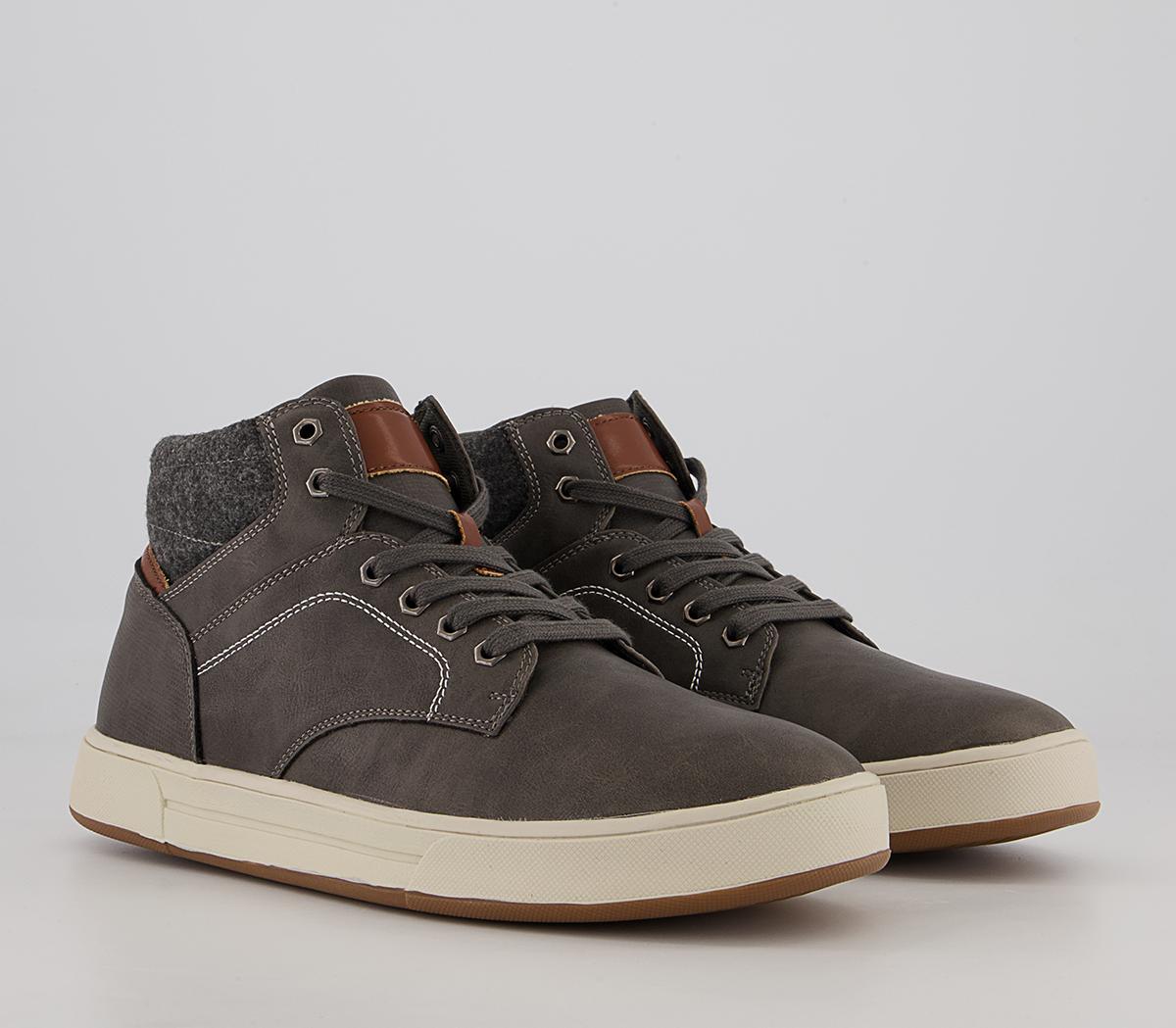 Office Croydon Smart Casual Mid Top Sneakers Office Croydon Smart Casual Mid Top Sneakers Grey