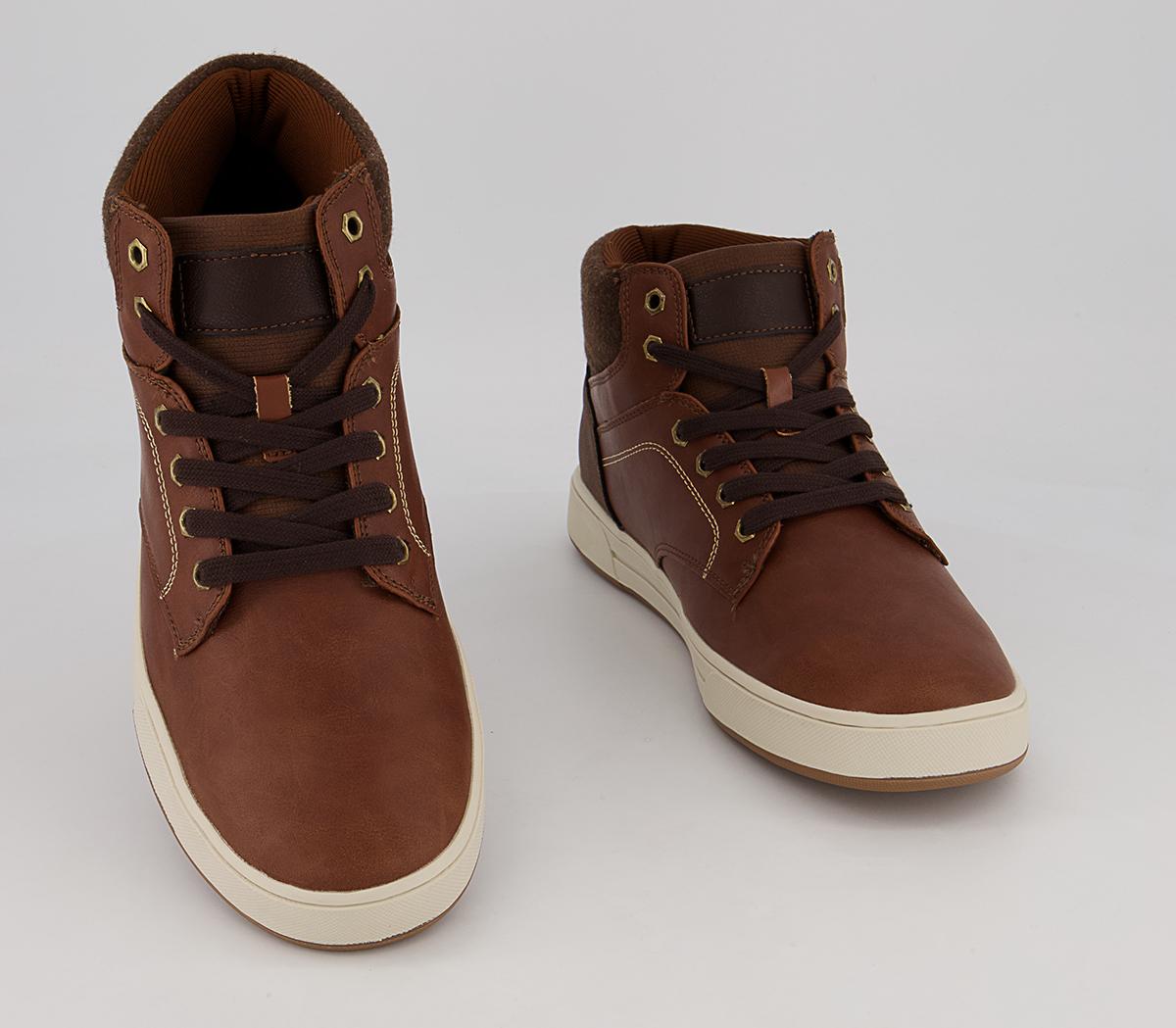 OFFICE Croydon Smart Casual Mid Top Sneakers Tan - Men's Casual Shoes