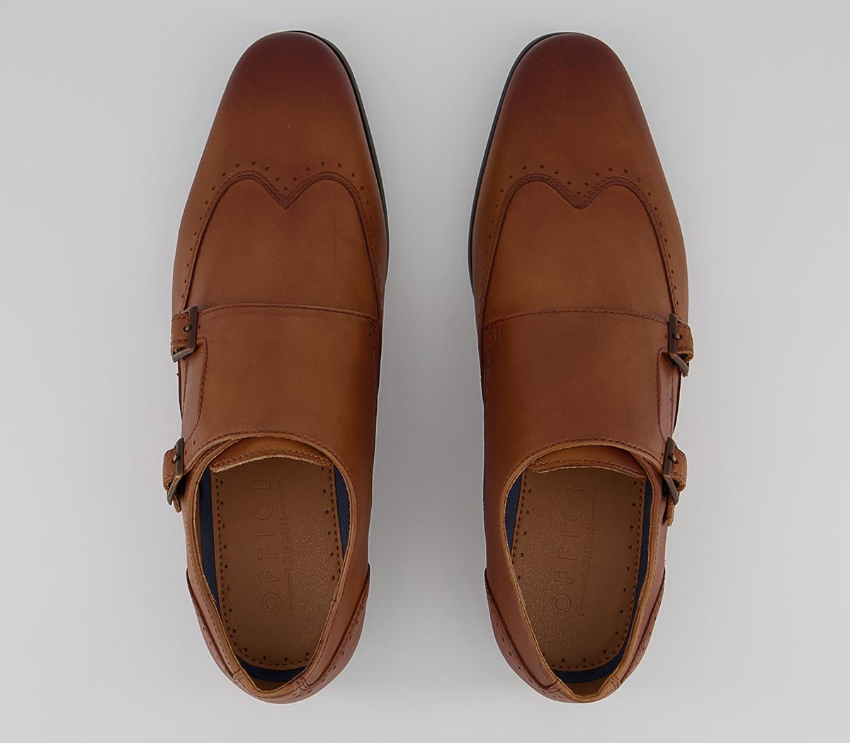Office Manor Wingcap Monk Shoes Office Manor Wingcap Monk Shoes Tan