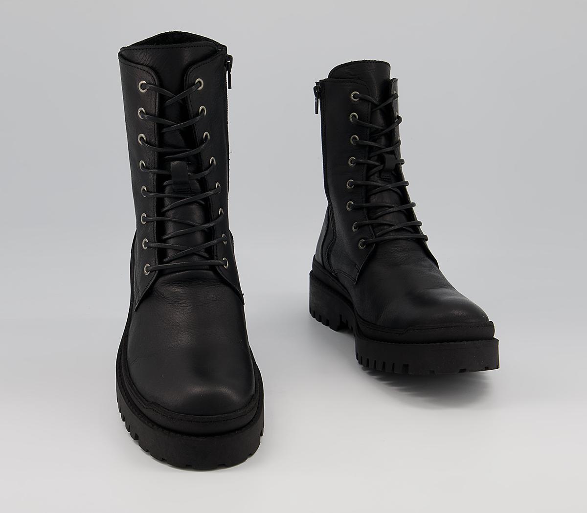 Office Basti Biker Lace Up Boots Office Basti Biker Lace Up Boots Black