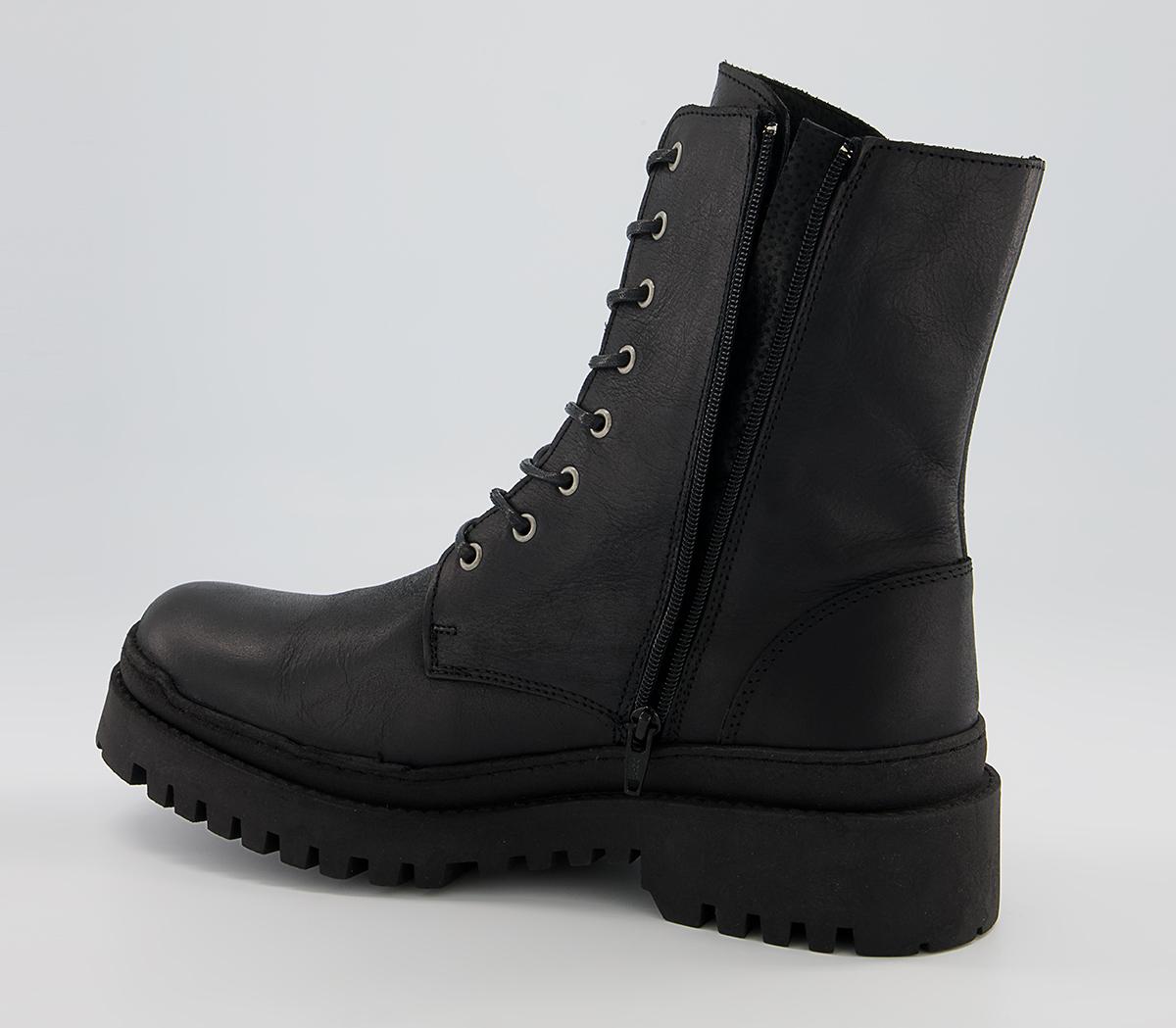 Office Basti Biker Lace Up Boots Office Basti Biker Lace Up Boots Black