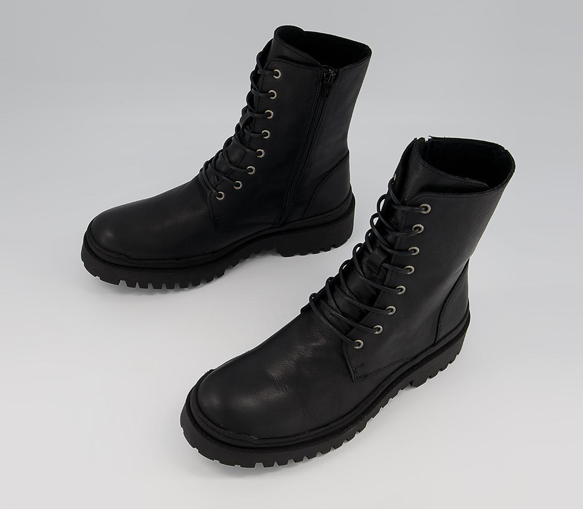 Office Basti Biker Lace Up Boots Office Basti Biker Lace Up Boots Black