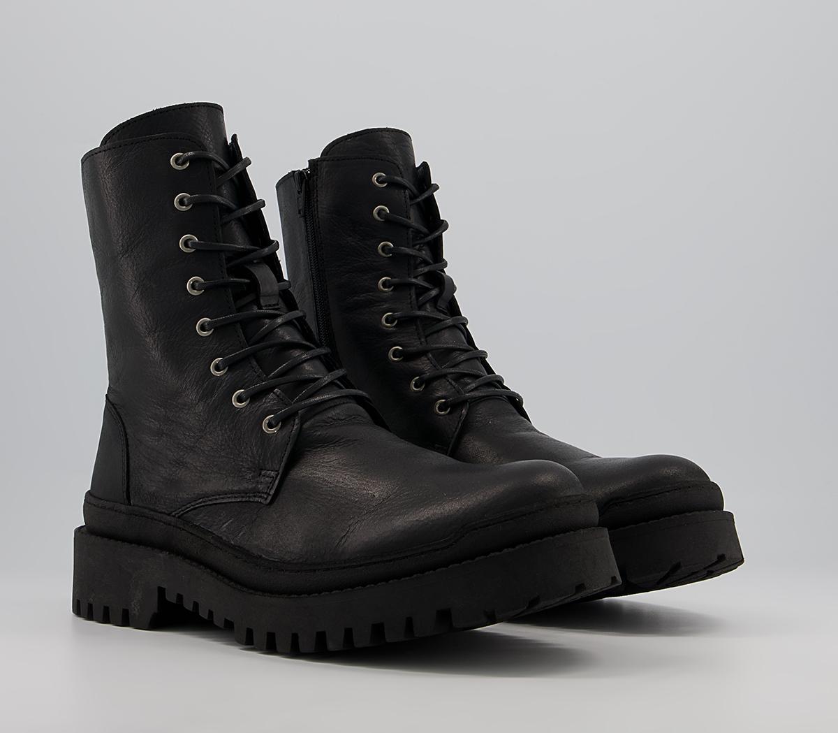 Office Basti Biker Lace Up Boots Office Basti Biker Lace Up Boots Black