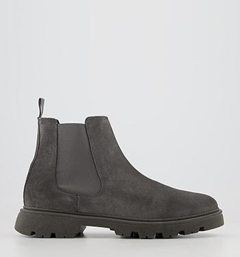Grey | Men's Chelsea Boots Suede Leather | OFFICE