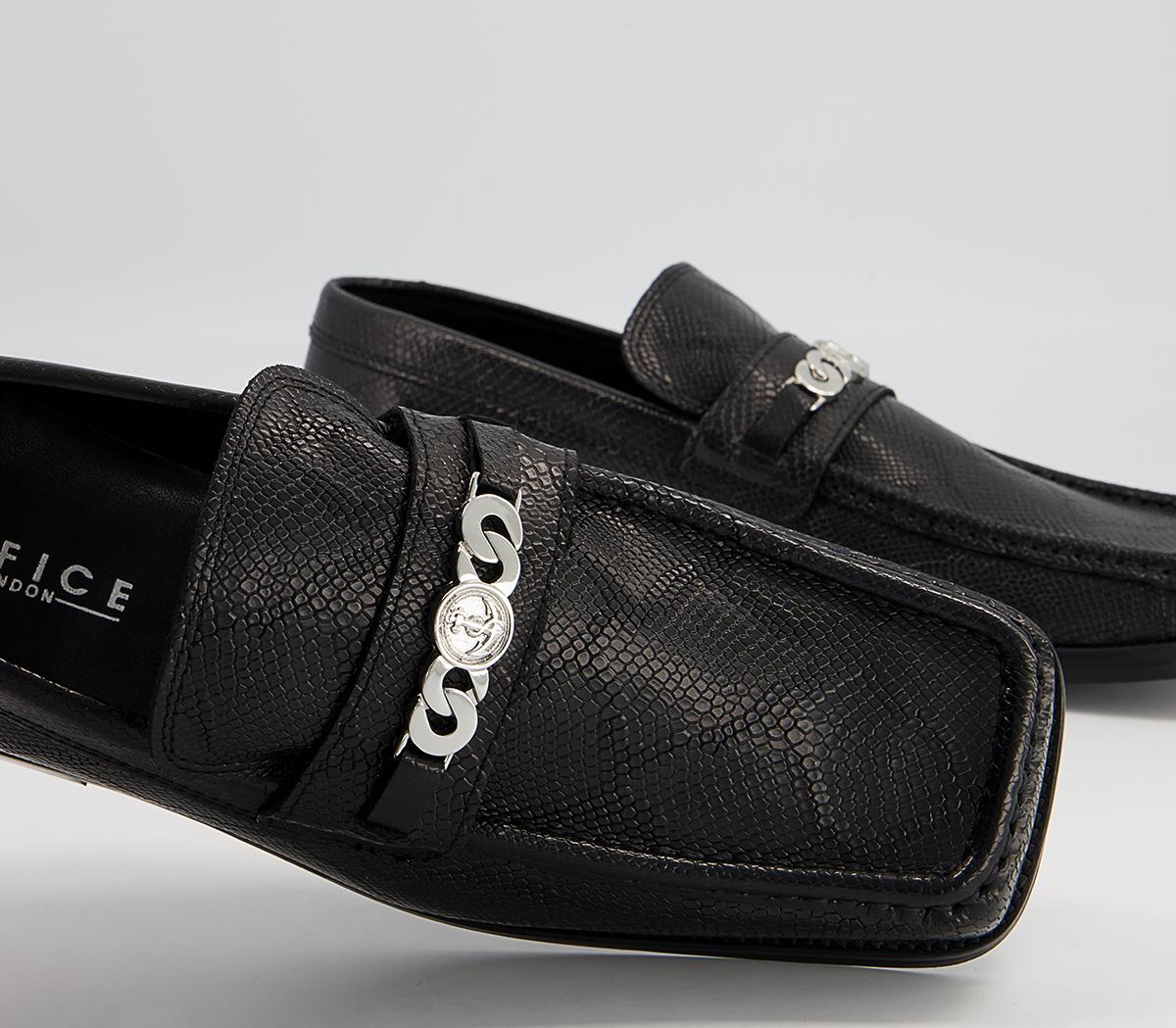 Office Marlin Square Toe Chain Loafers Office Marlin Square Toe Chain Loafers Black