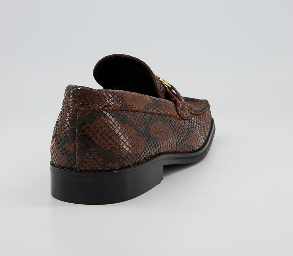 Office Marlin Square Toe Chain Loafers Office Marlin Square Toe Chain Loafers Brown Snake