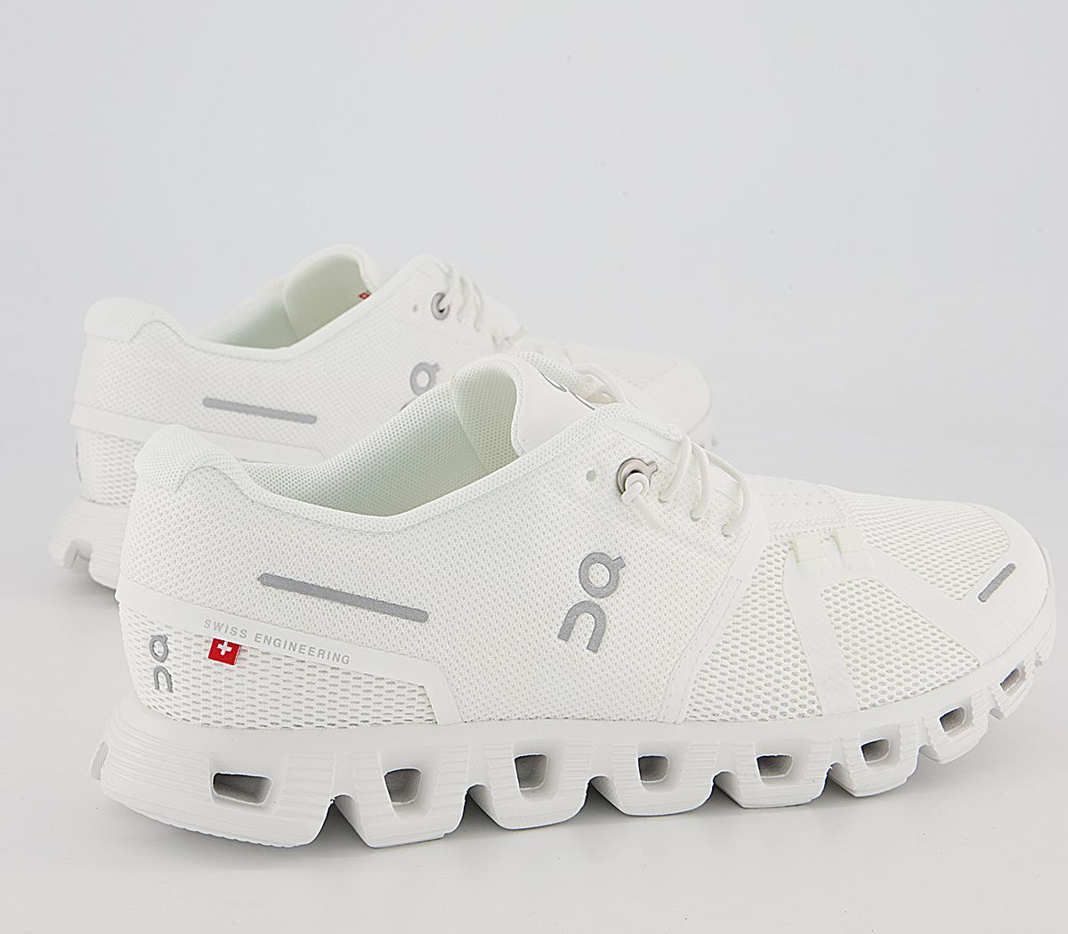 On Running Cloud 5 Trainers All White F Womens Trainers