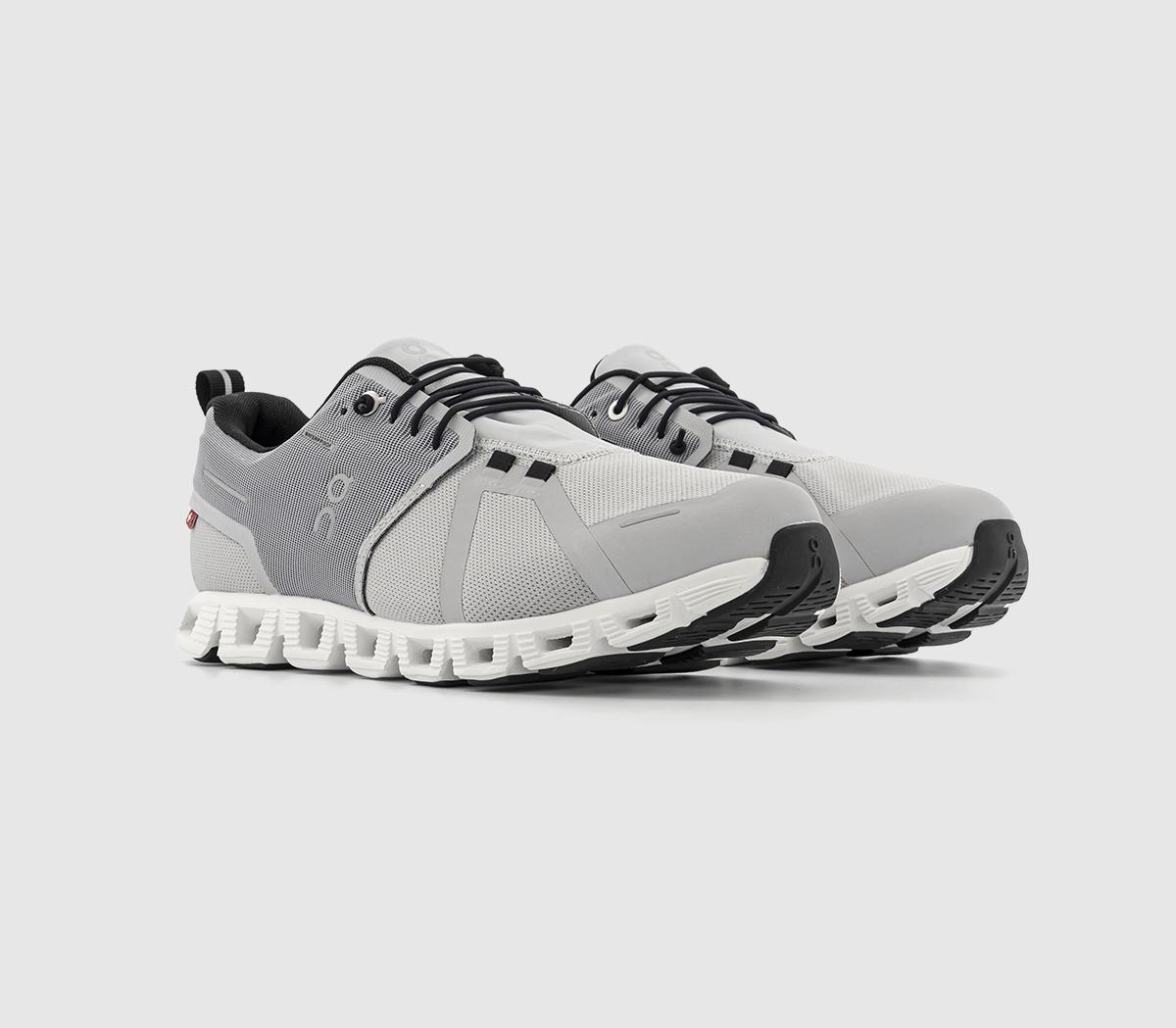 On Running Cloud 5 Waterproof Trainers Glacier White - Men's Trainers