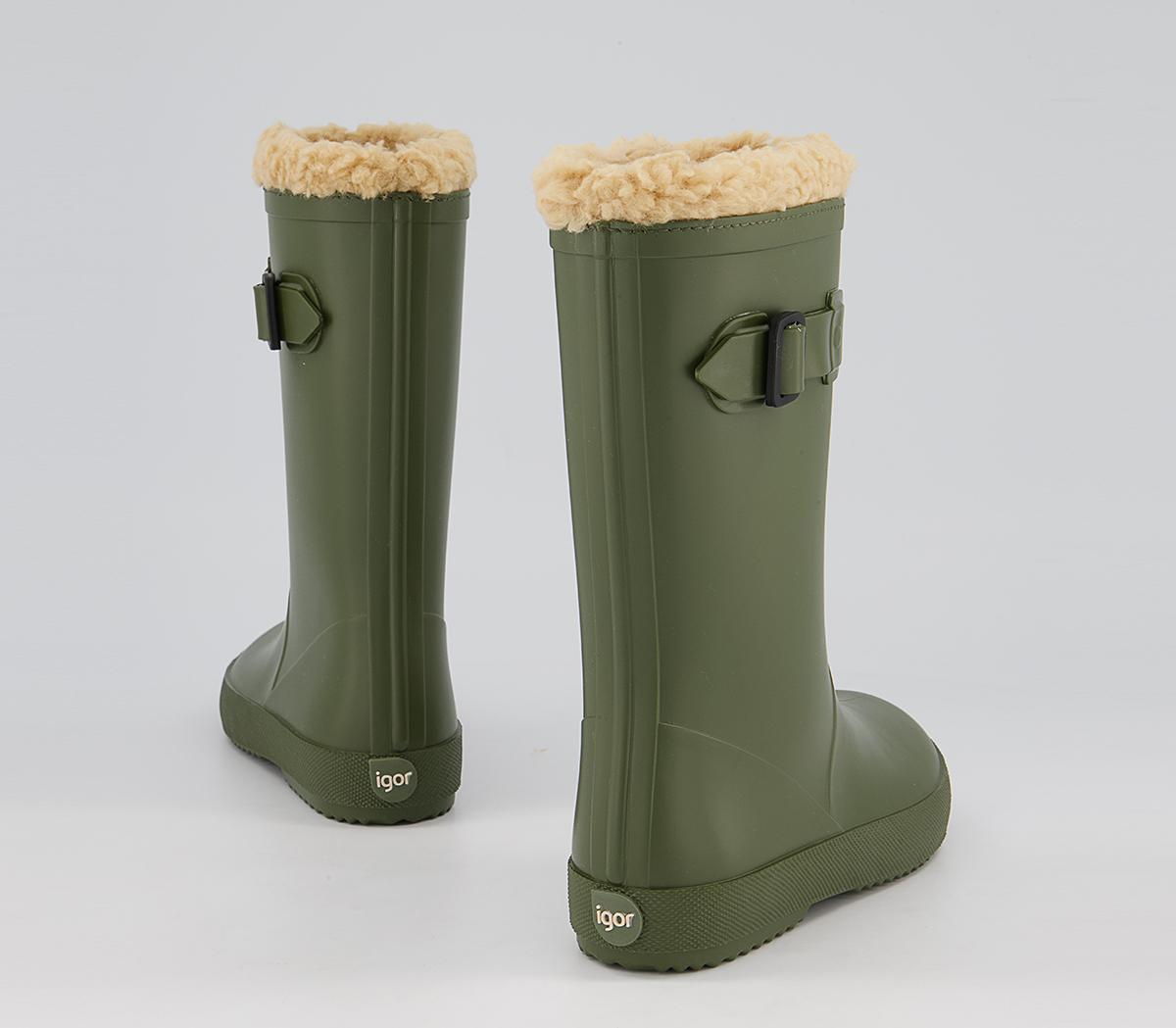 Igor Splash Shearling Lined Welly Boots Igor Splash Shearling Lined Welly Boots Khaki
