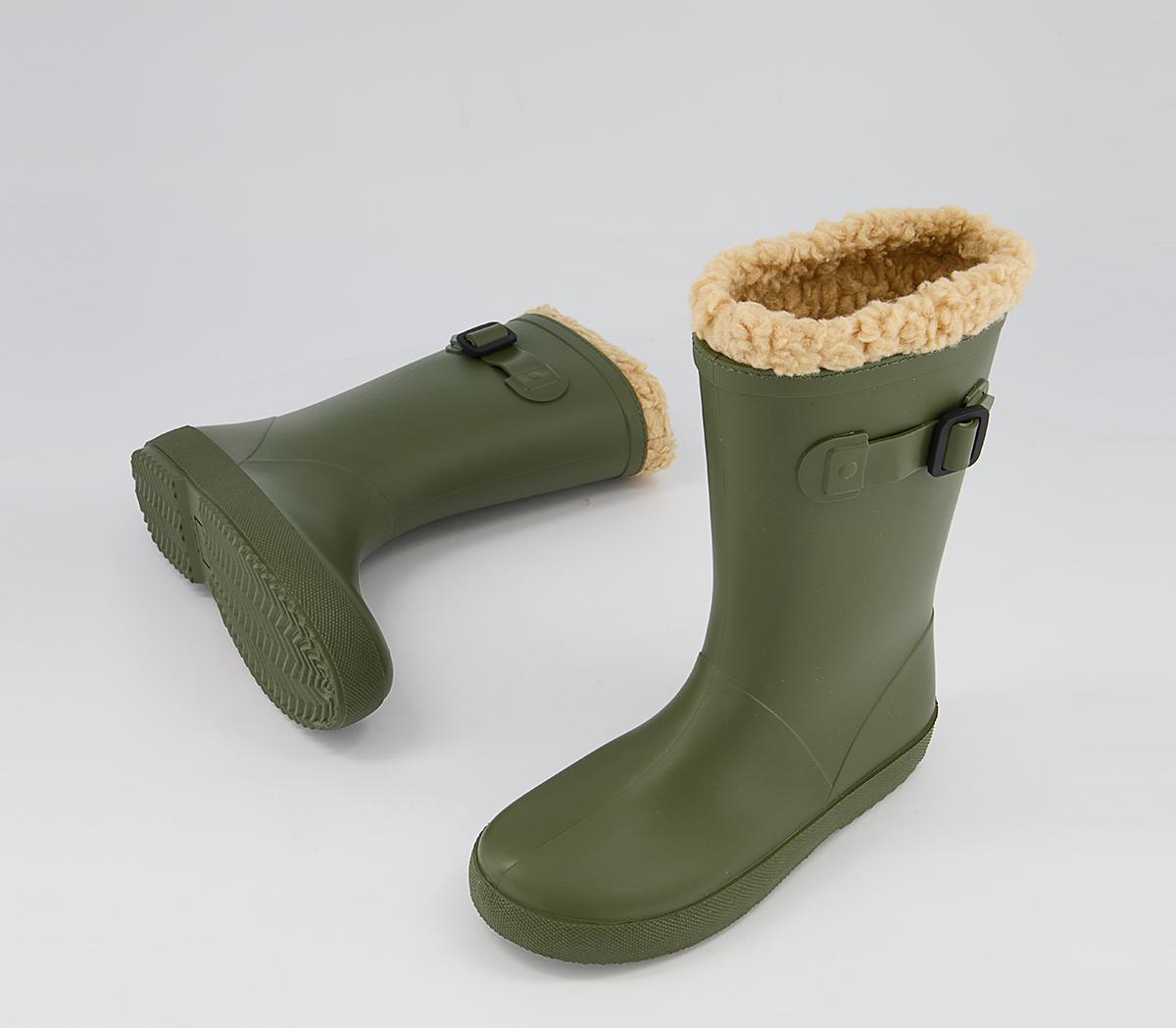 Igor Splash Shearling Lined Welly Boots Igor Splash Shearling Lined Welly Boots Khaki