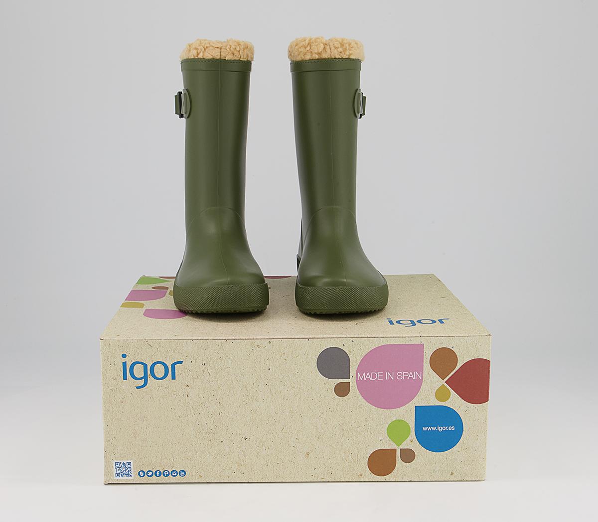 Igor Splash Shearling Lined Welly Boots Igor Splash Shearling Lined Welly Boots Khaki