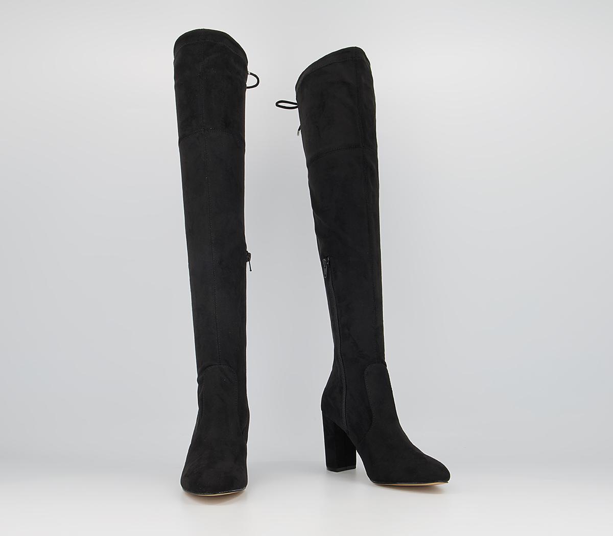 OFFICE Katie Over The Knee Stretch Boots Black - Knee High Boots