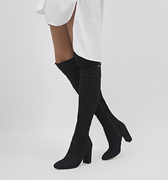 Office Katie Over The Knee Stretch Boots Black