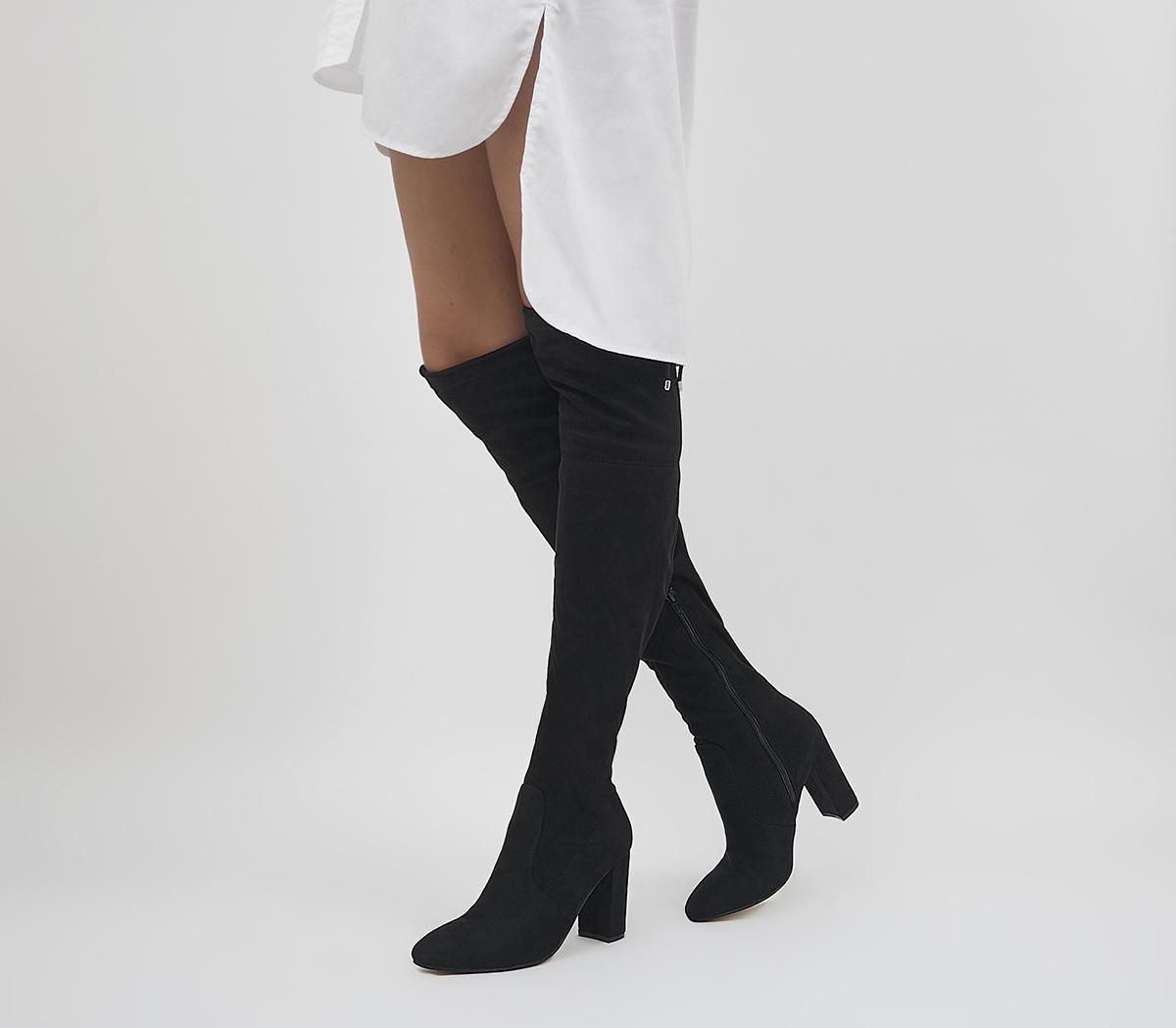 Office Katie Over The Knee Stretch Boots Black - Knee High Boots