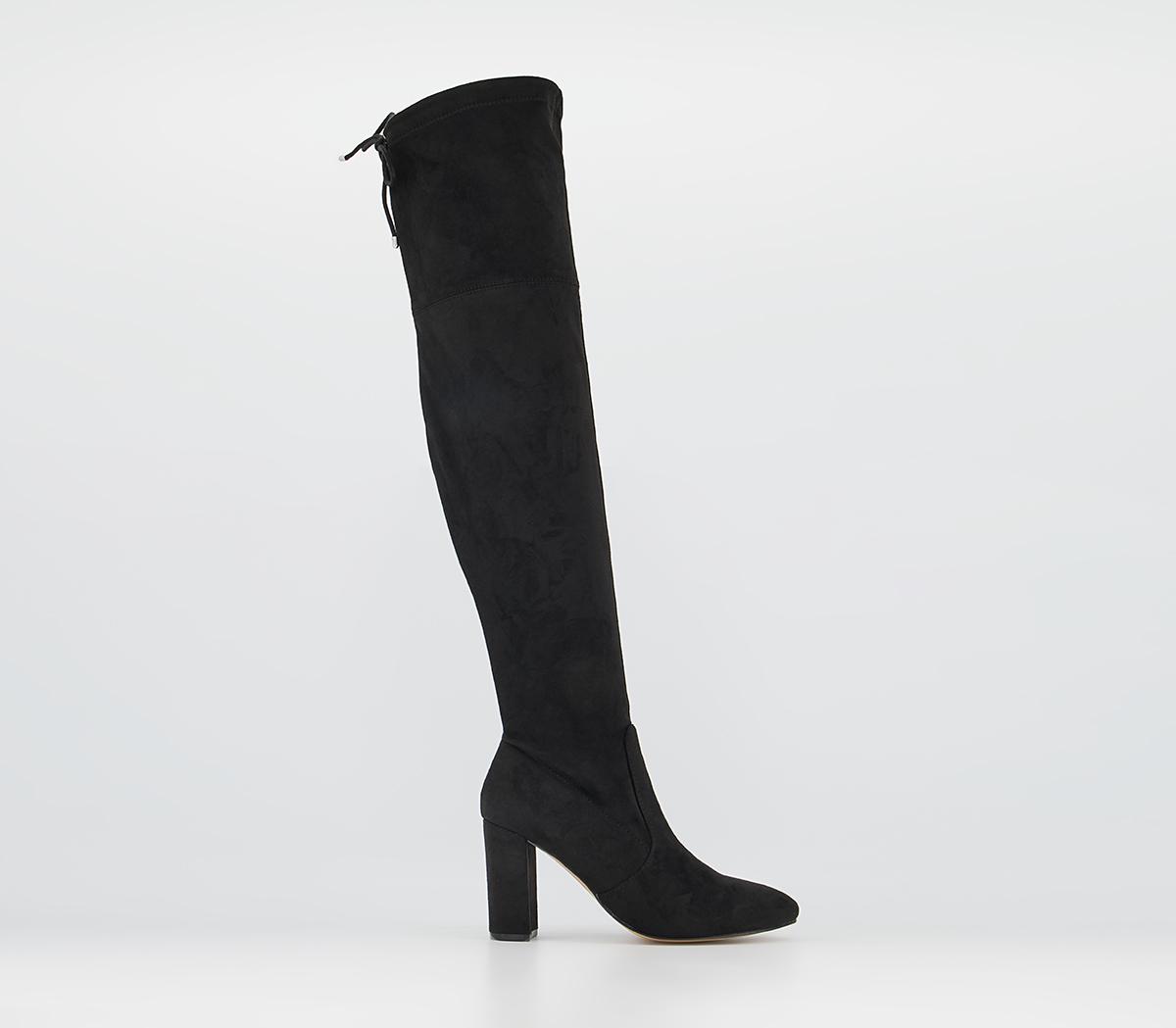 OFFICE Katie Over The Knee Stretch Boots Black - Knee High Boots