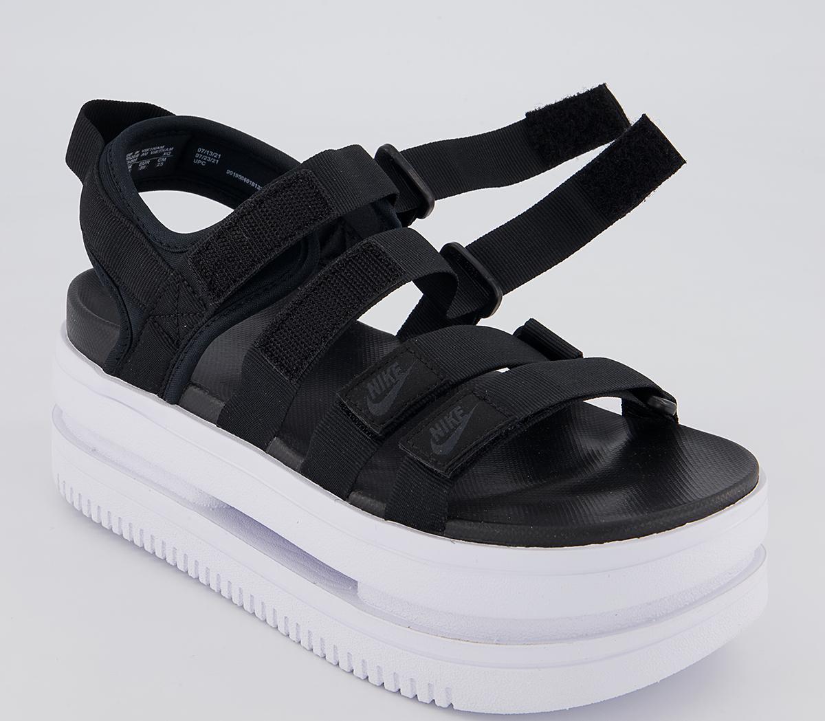 black and white nike sandals womens