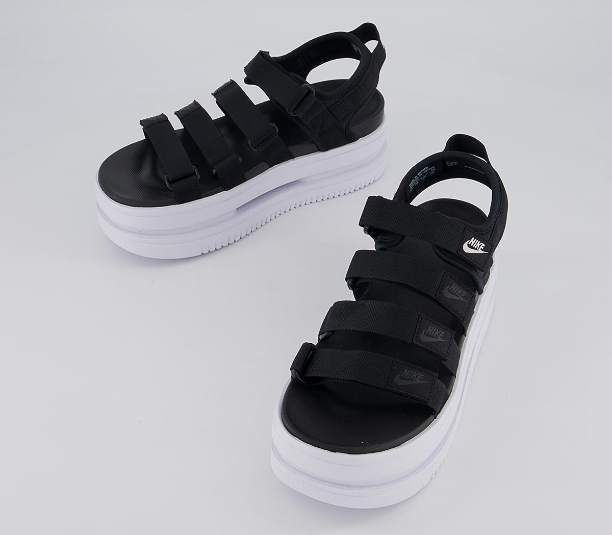 black and white nike sandals womens