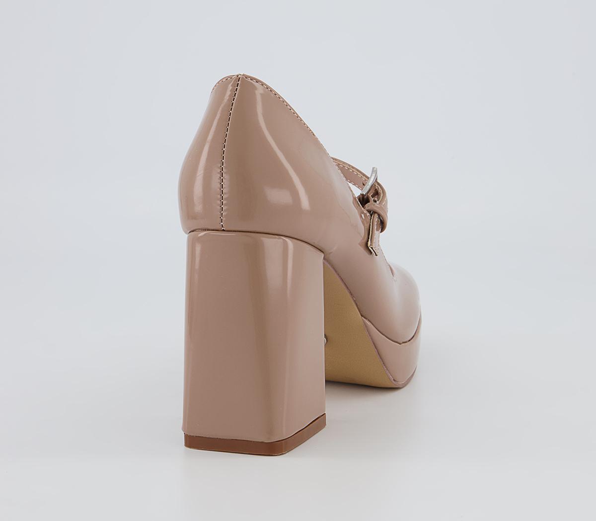 OFFICEHaya Mary Jane Platform Block High HeelsTaupe Patent