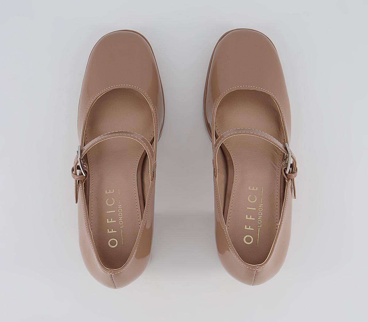 OFFICEHaya Mary Jane Platform Block High HeelsTaupe Patent