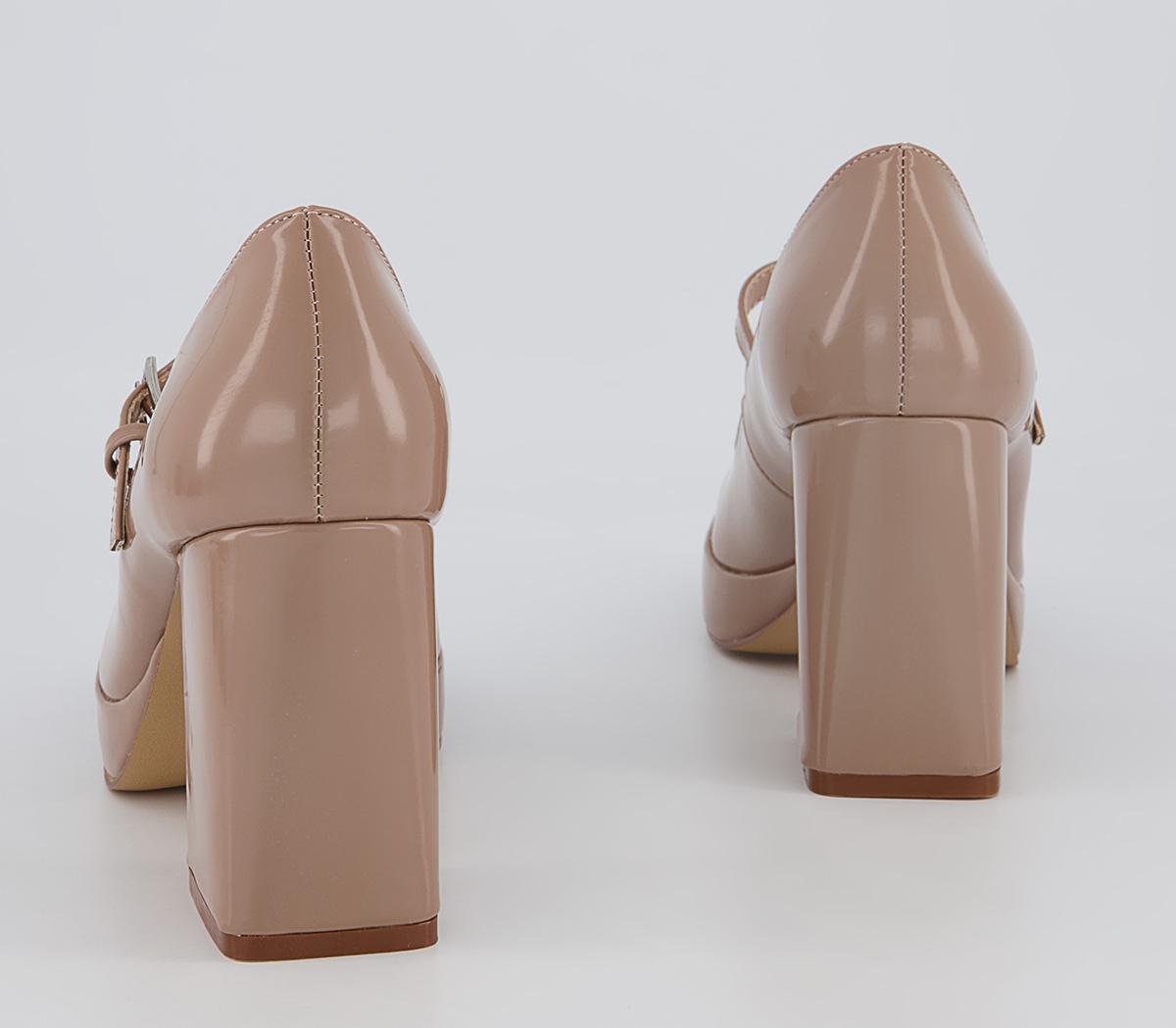 OFFICEHaya Mary Jane Platform Block High HeelsTaupe Patent