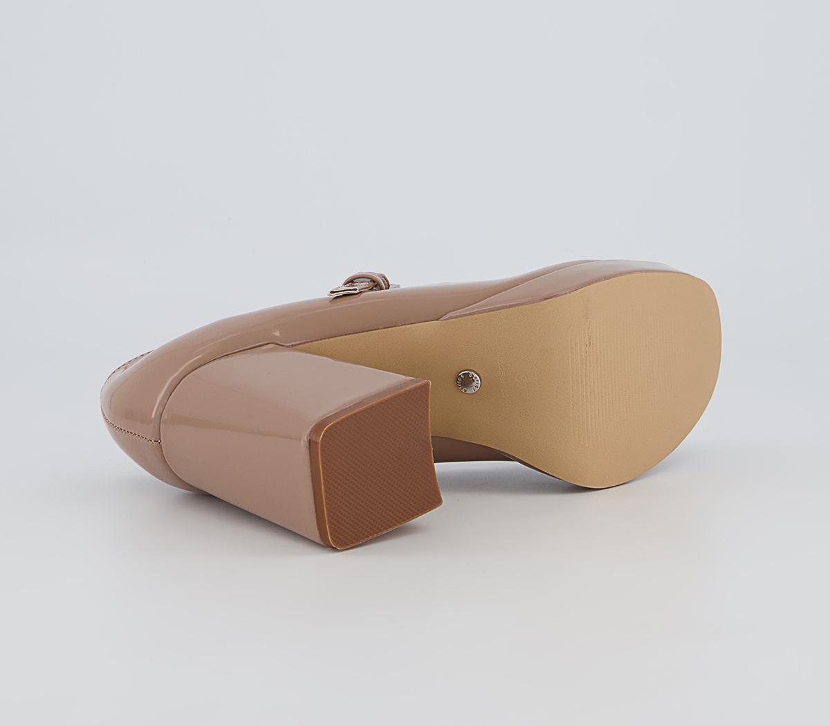 OFFICEHaya Mary Jane Platform Block High HeelsTaupe Patent