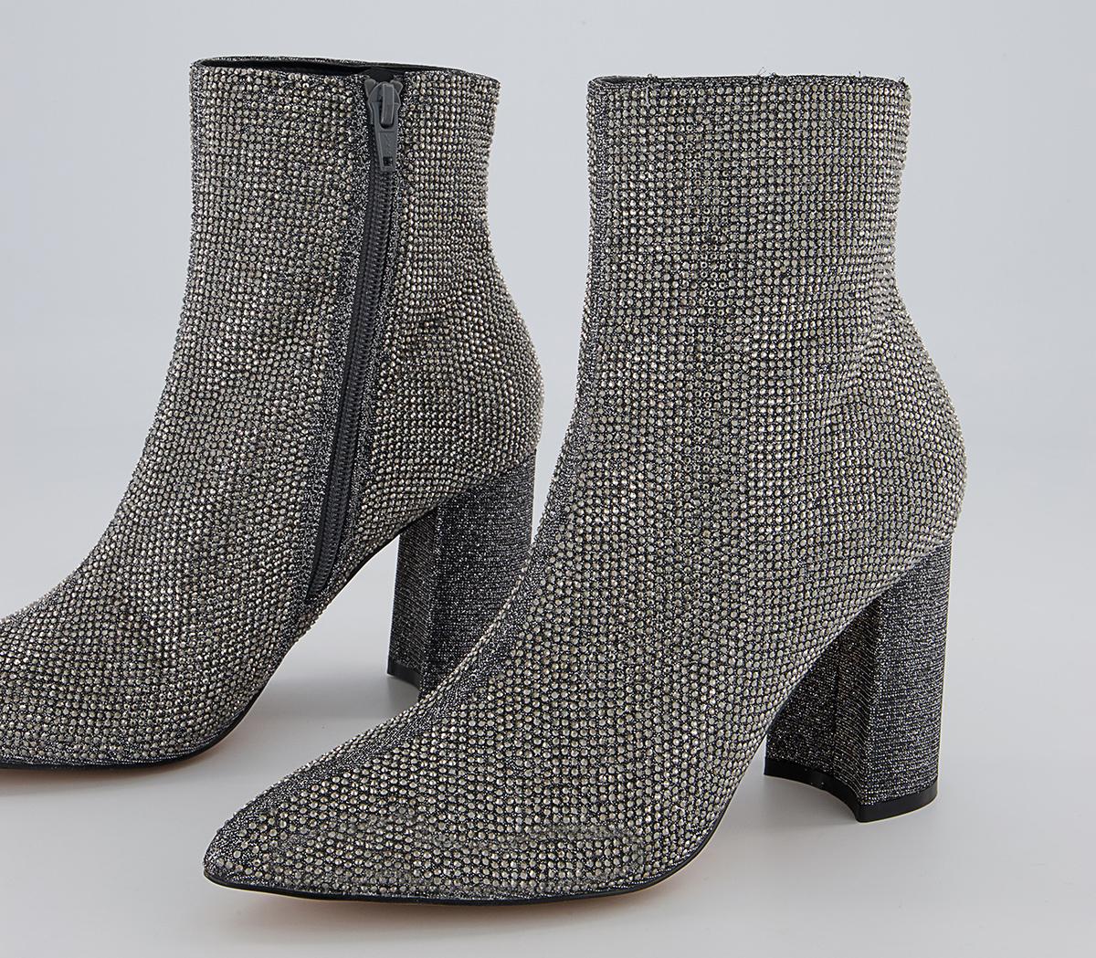 Office Alessa Embellished Block Heel Ankle Boots Office Alessa Embellished Block Heel Ankle Boots Pewter