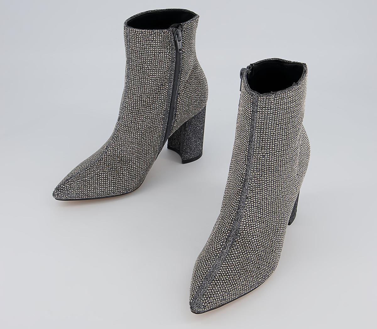 Office Alessa Embellished Block Heel Ankle Boots Office Alessa Embellished Block Heel Ankle Boots Pewter