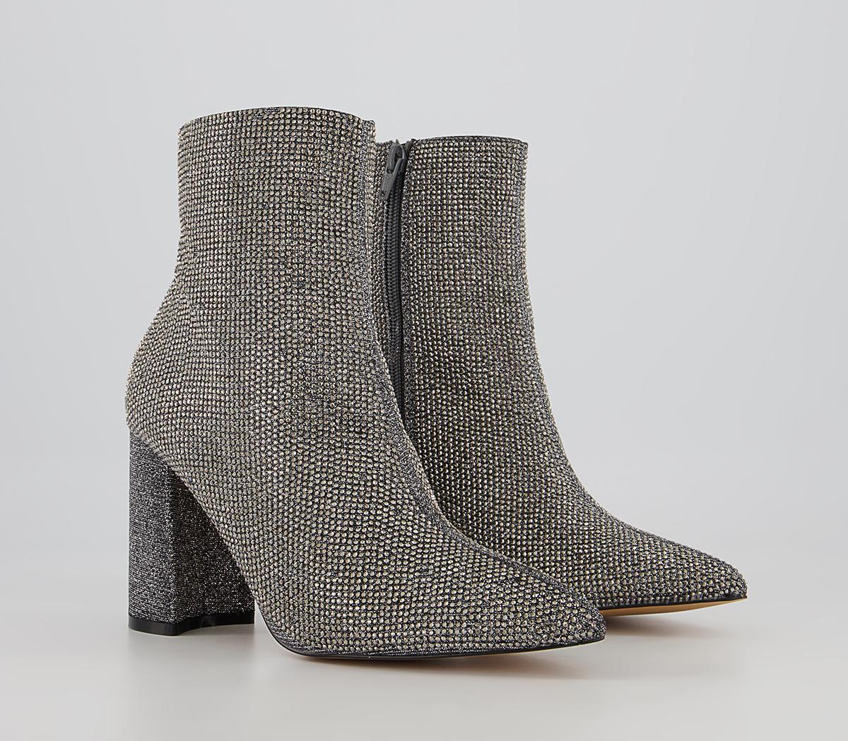 Office Alessa Embellished Block Heel Ankle Boots Office Alessa Embellished Block Heel Ankle Boots Pewter