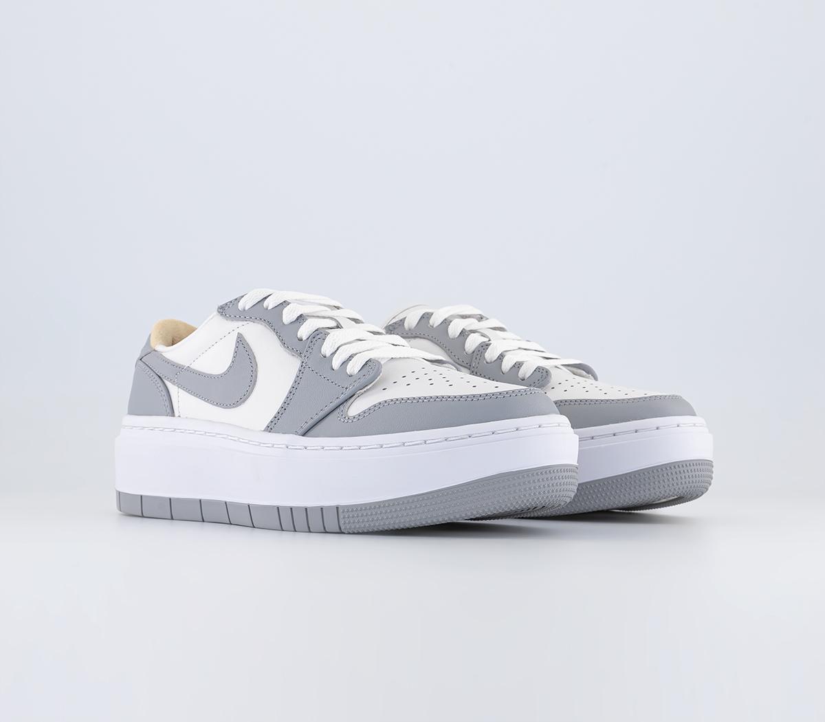 Jordan Womens Air 1 Elevate Low Trainers Whte Wolf Grey White, 9