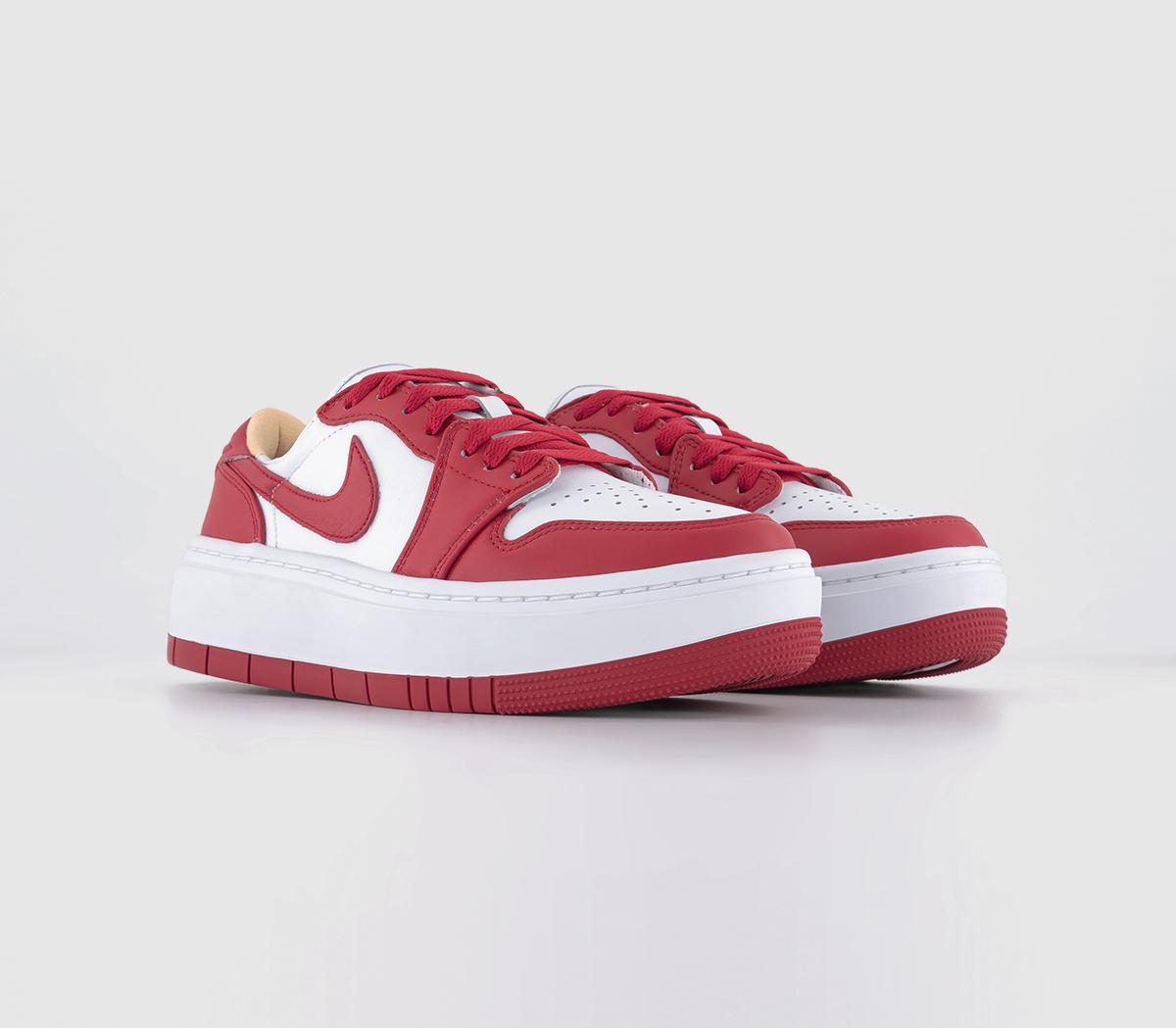Jordan Womens Air 1 Elevate Low Trainers White Fire Red, 4.5