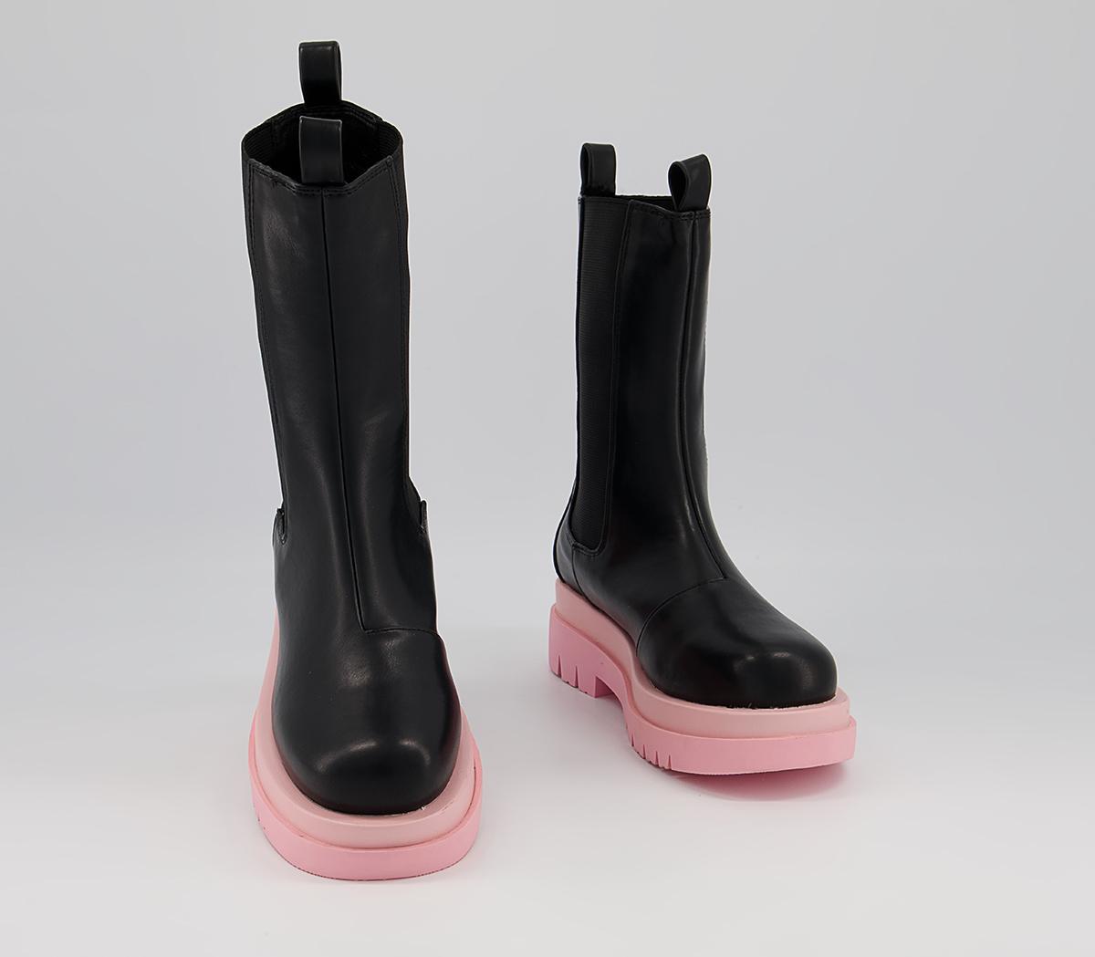 Raid Neville High Chelsea Boots Raid Neville High Chelsea Boots Black Pink
