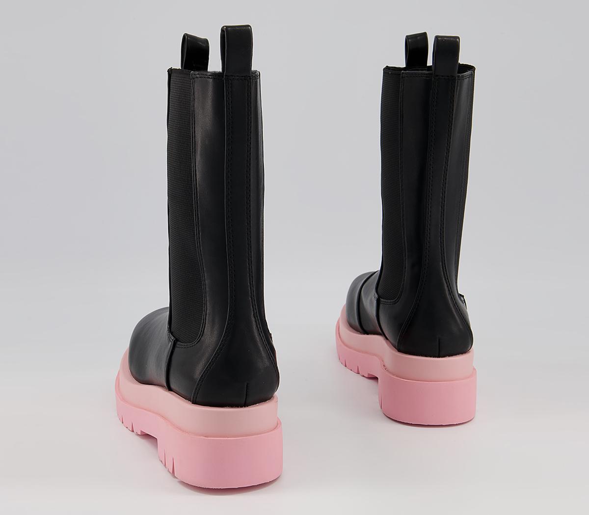Raid Neville High Chelsea Boots Raid Neville High Chelsea Boots Black Pink