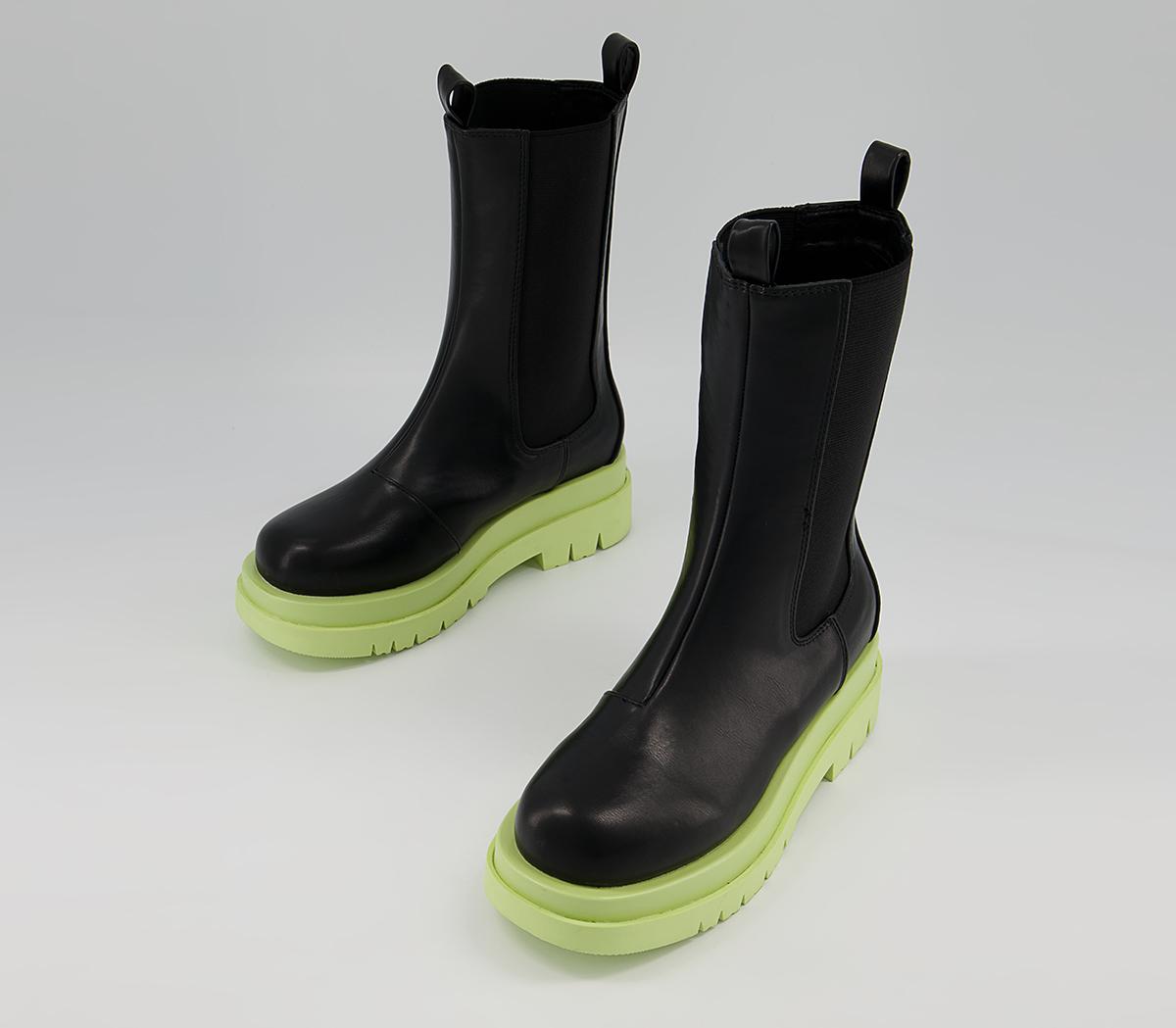 Raid Neville High Chelsea Boots Raid Neville High Chelsea Boots Black Green