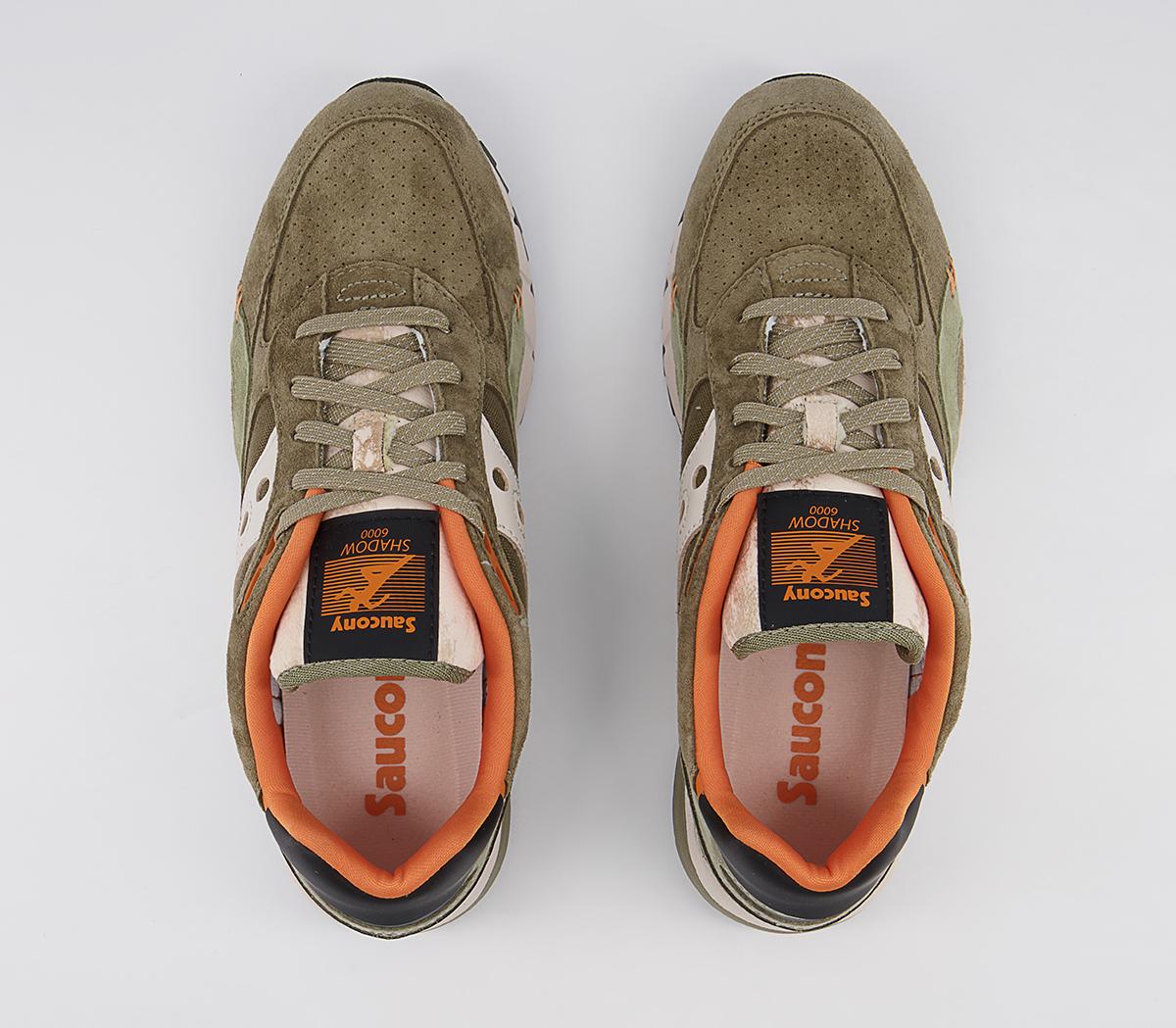 Saucony Saucony Shadow 6000 Trainers Saucony Saucony Shadow 6000 Trainers Olive Orange