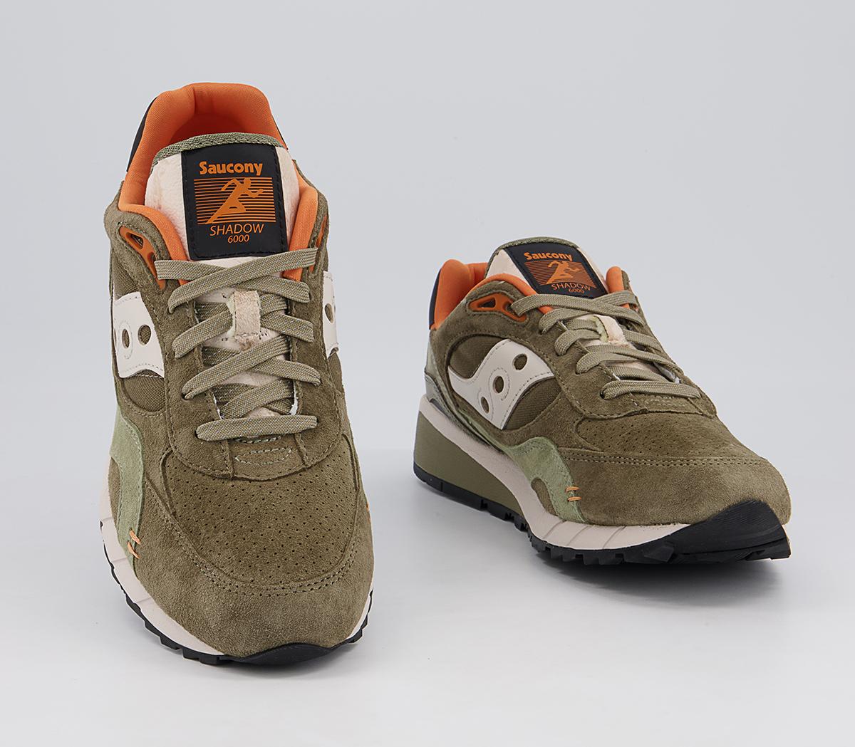Saucony Saucony Shadow 6000 Trainers Saucony Saucony Shadow 6000 Trainers Olive Orange