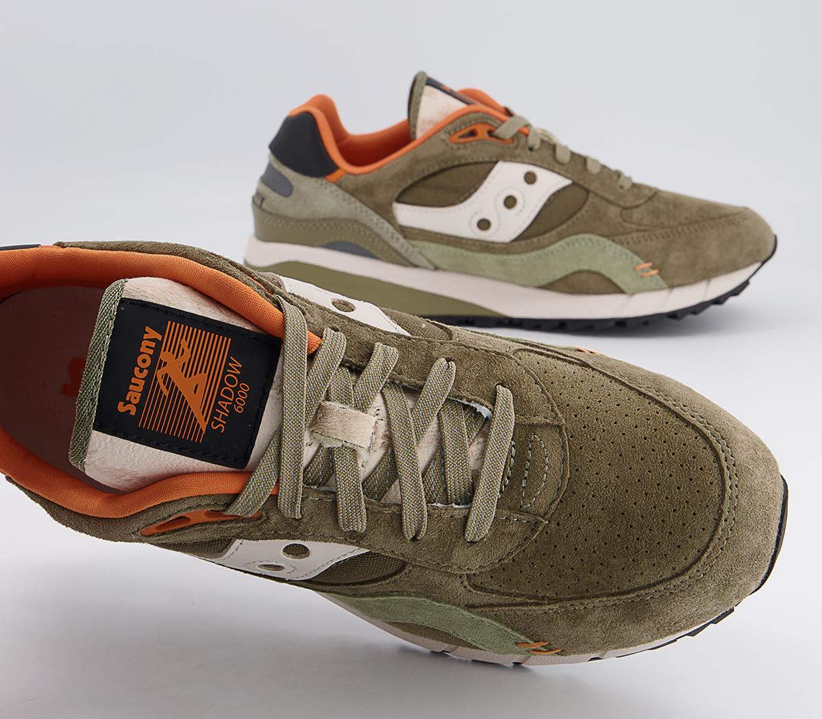 Saucony Saucony Shadow 6000 Trainers Saucony Saucony Shadow 6000 Trainers Olive Orange