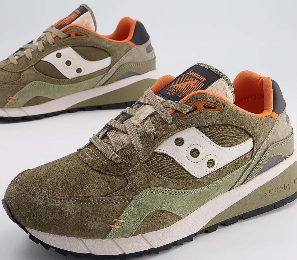 Saucony Saucony Shadow 6000 Trainers Saucony Saucony Shadow 6000 Trainers Olive Orange