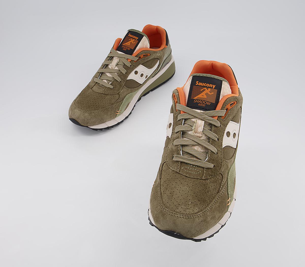 Saucony Saucony Shadow 6000 Trainers Saucony Saucony Shadow 6000 Trainers Olive Orange