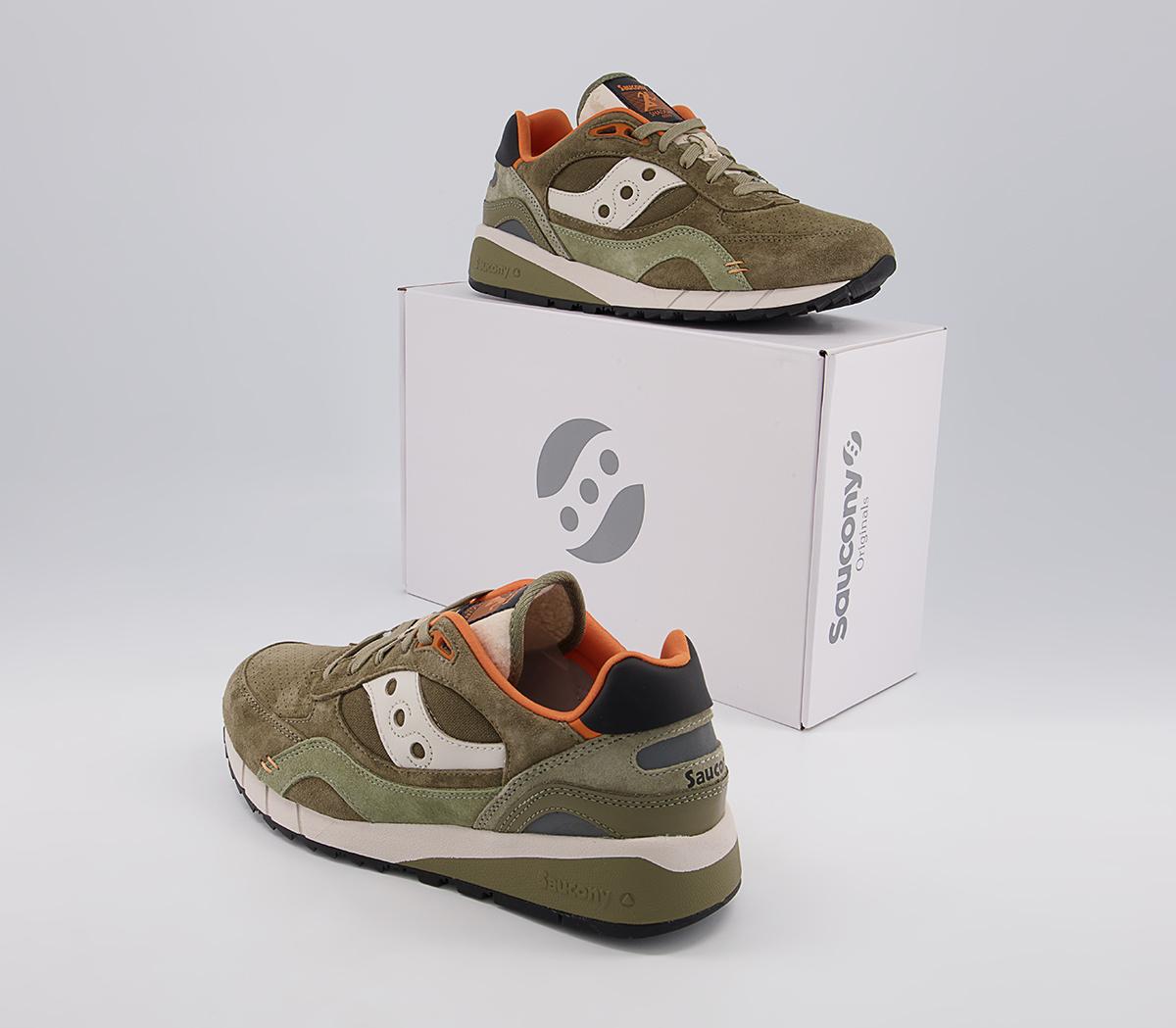 Saucony Saucony Shadow 6000 Trainers Saucony Saucony Shadow 6000 Trainers Olive Orange