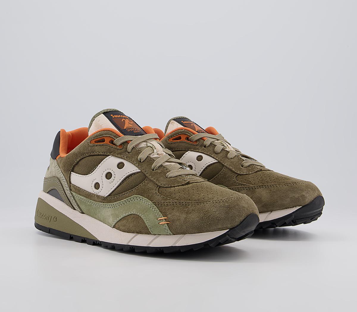 Saucony Saucony Shadow 6000 Trainers Saucony Saucony Shadow 6000 Trainers Olive Orange