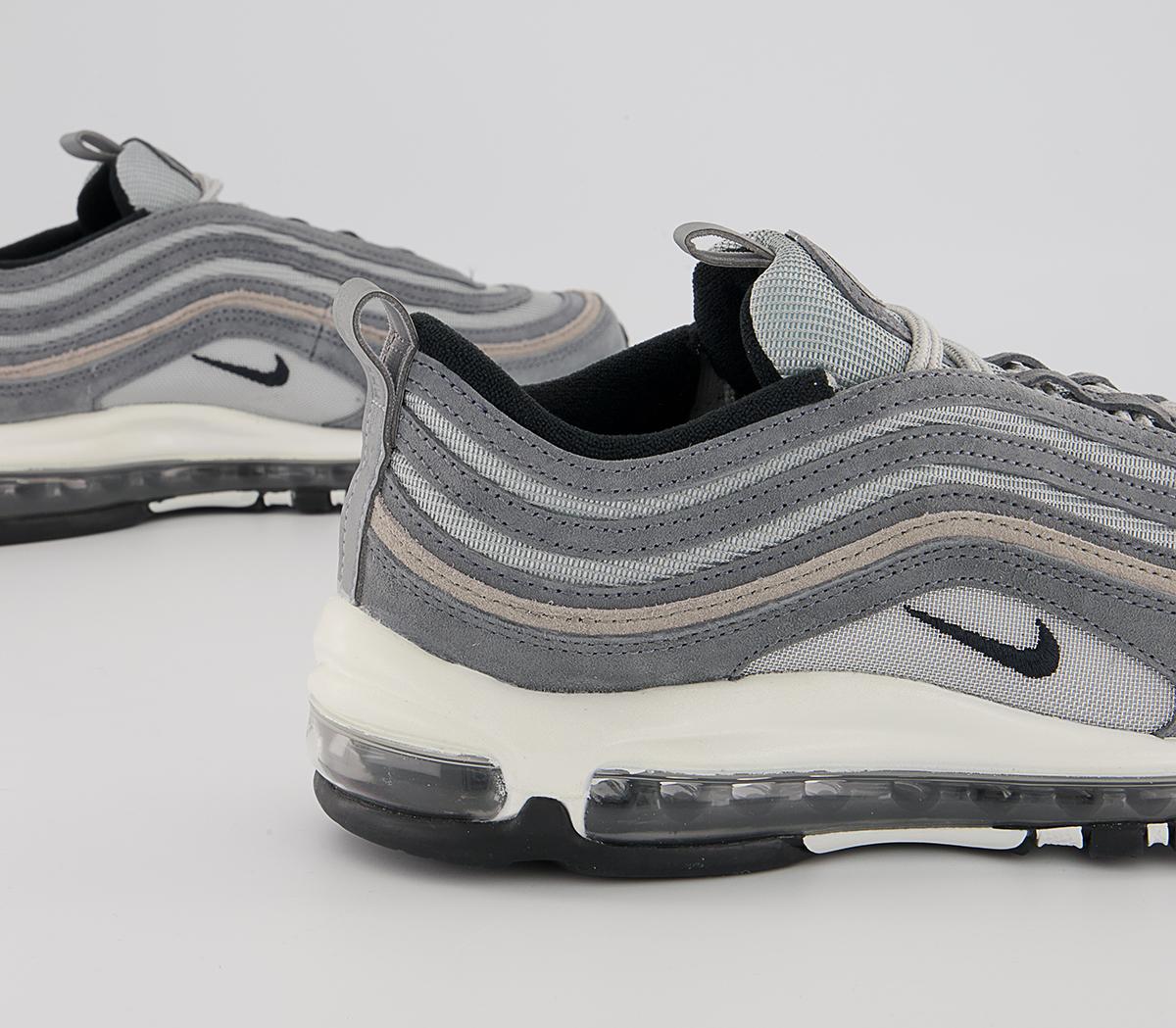Nike Air Max 97 Trainers Nike Air Max 97 Trainers Smoke Grey Med Ash Metallic Silver Cobblestone Sum